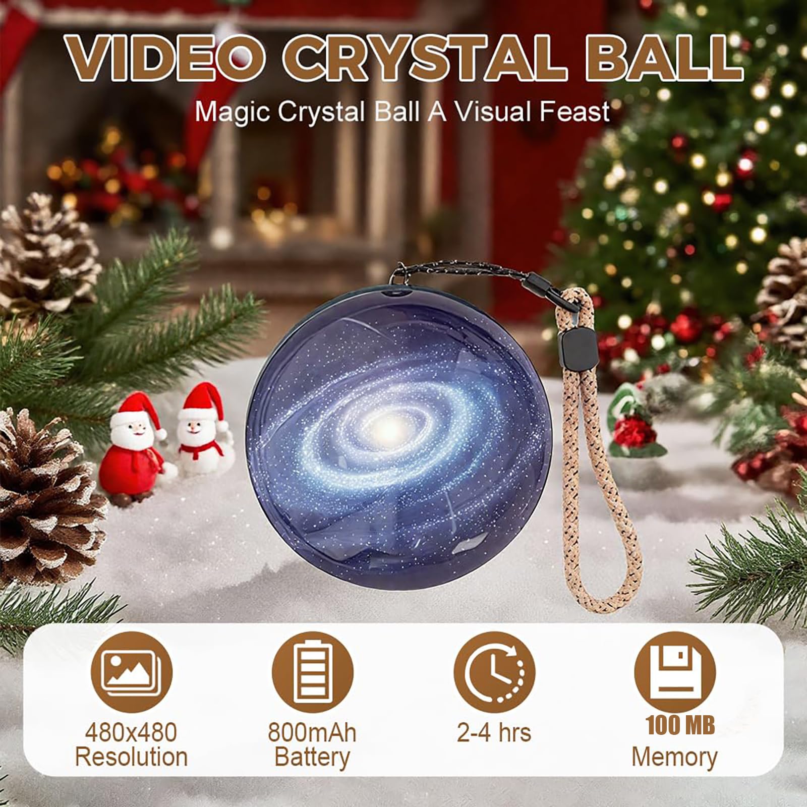 Bola de cristal 3D con pantalla digital, bola de ultrasonido personalizada, compatible con WiFi, soporta la carga de videos y fotos, ideal para aniversarios, cumpleaños, bodas