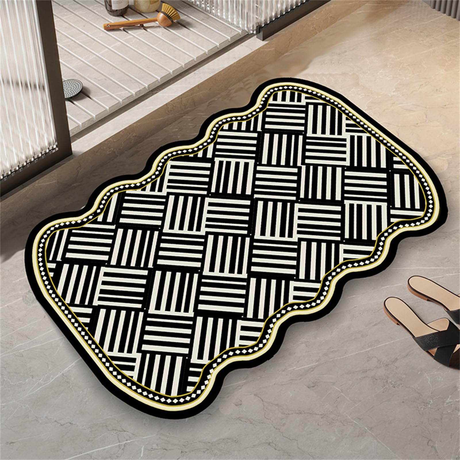 Tapis de sol super absorbant en caoutchouc pour douche et salle de bain