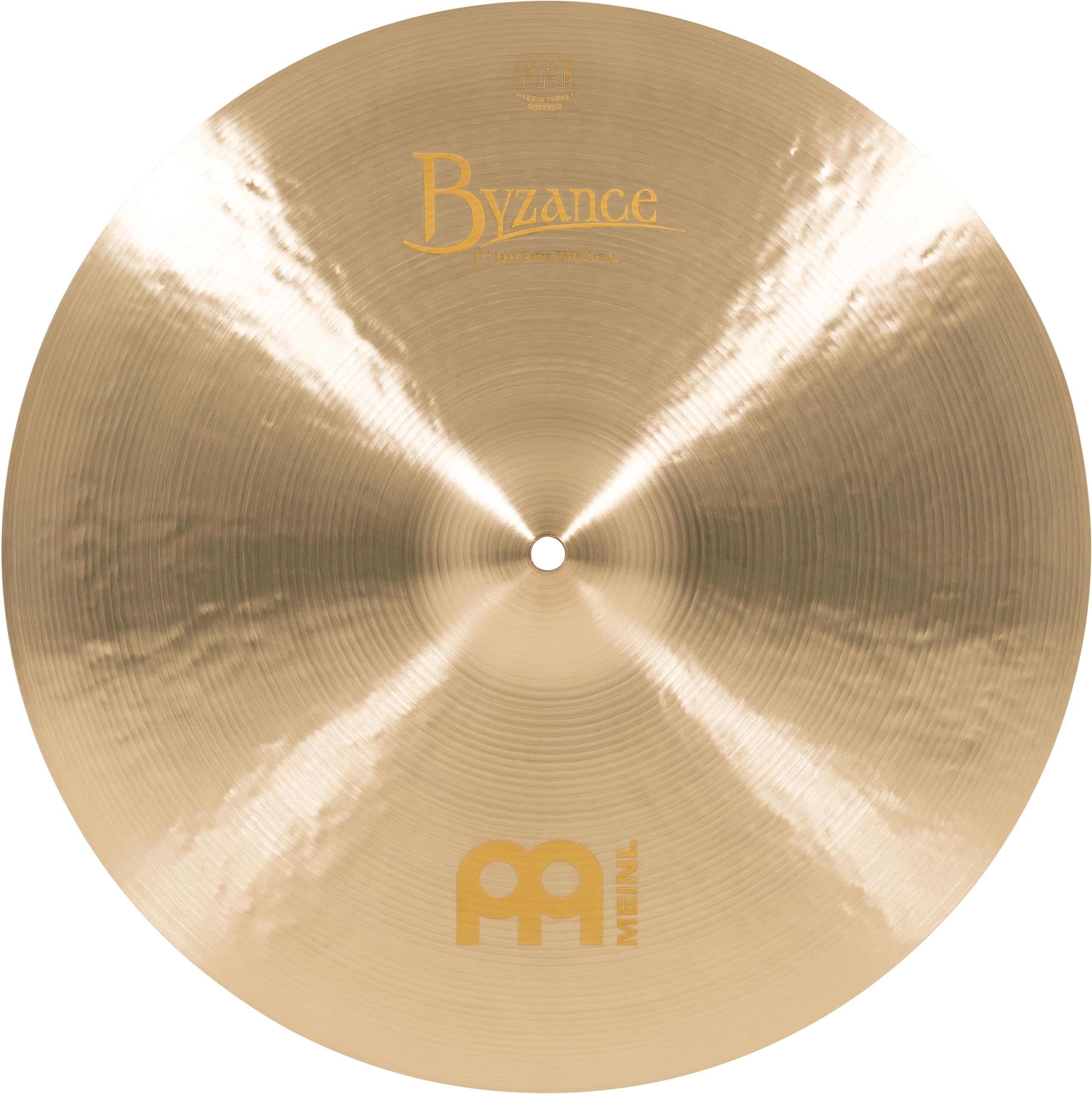 Meinl Cymbals Byzance Jazz Cymbale Crash Extra Thin 17 pouces (43,18cm) pour Batterie – Bronze B20, Finition Traditionnelle (B17JETC)