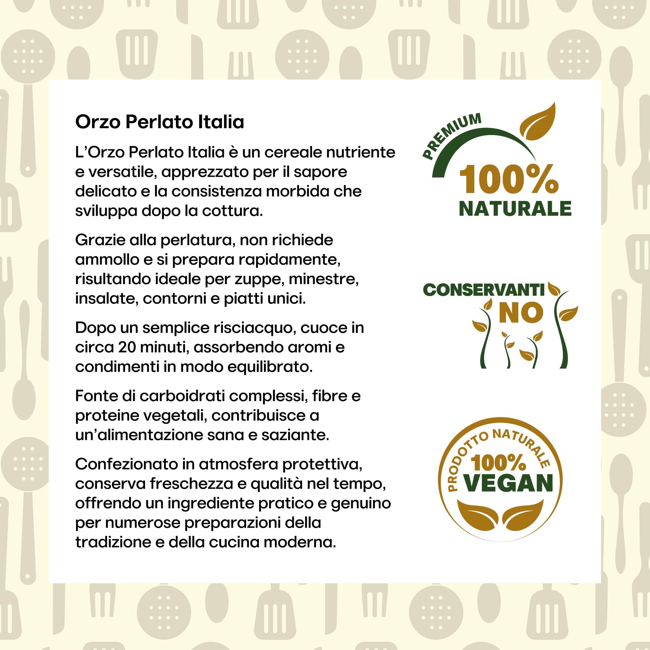 Il Contadino - Antichi Sapori | ORZO PERLATO ITALIA | Cereale Italiano Leggero e Nutriente, Ricco di Proteine e Fibre, Orzo di Qualità Premium, Senza Conservanti, Confezione Salva Freschezza (20 Kg)