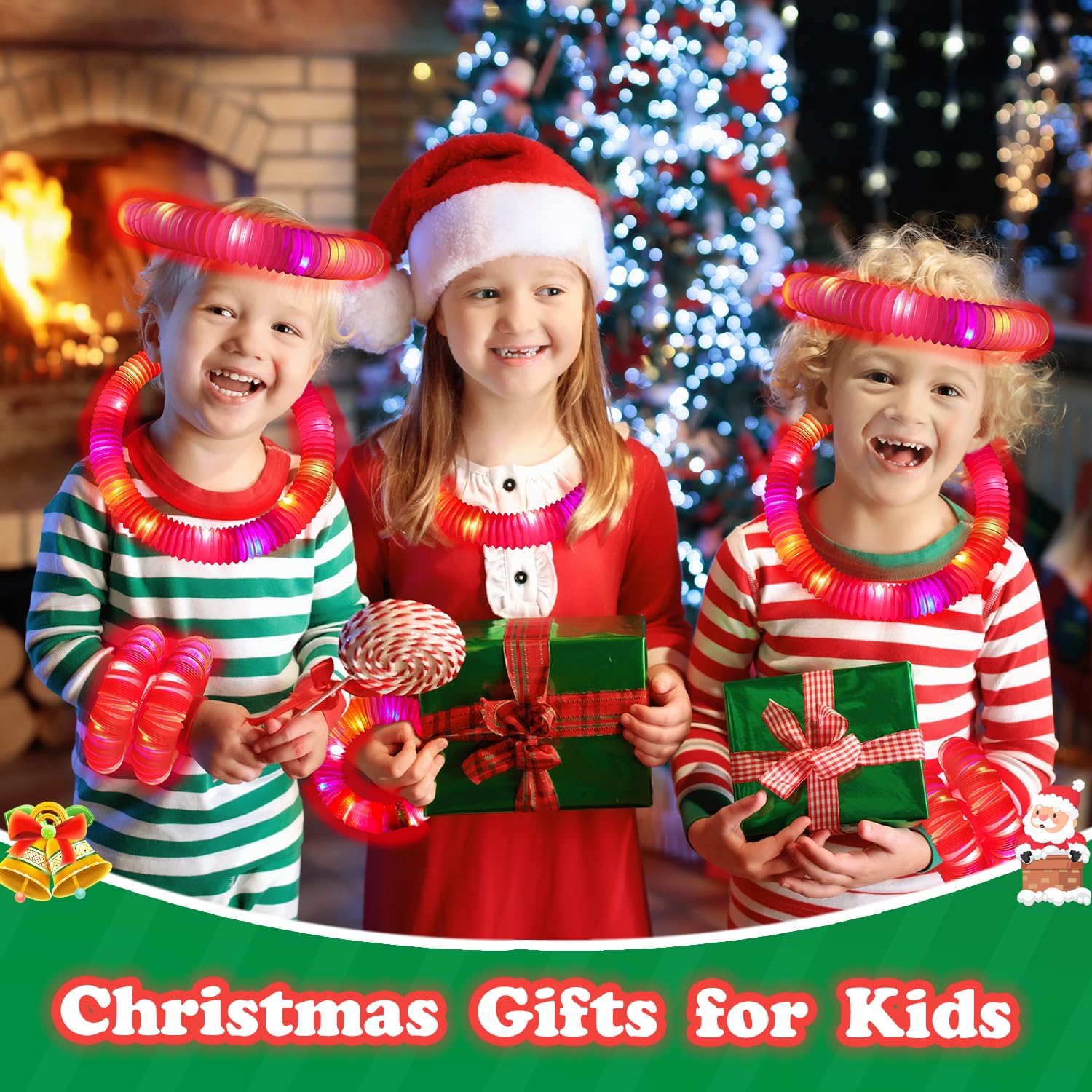 12-24 PCS Red Glow Sticks Party Favors for Kids, LED Light Up Necklaces Bracelets Accessories for Toddlers, Glow Birthday Easter Mardi Gras Parade Throws Party Supplies Decorations for Boys Girls - Image 2