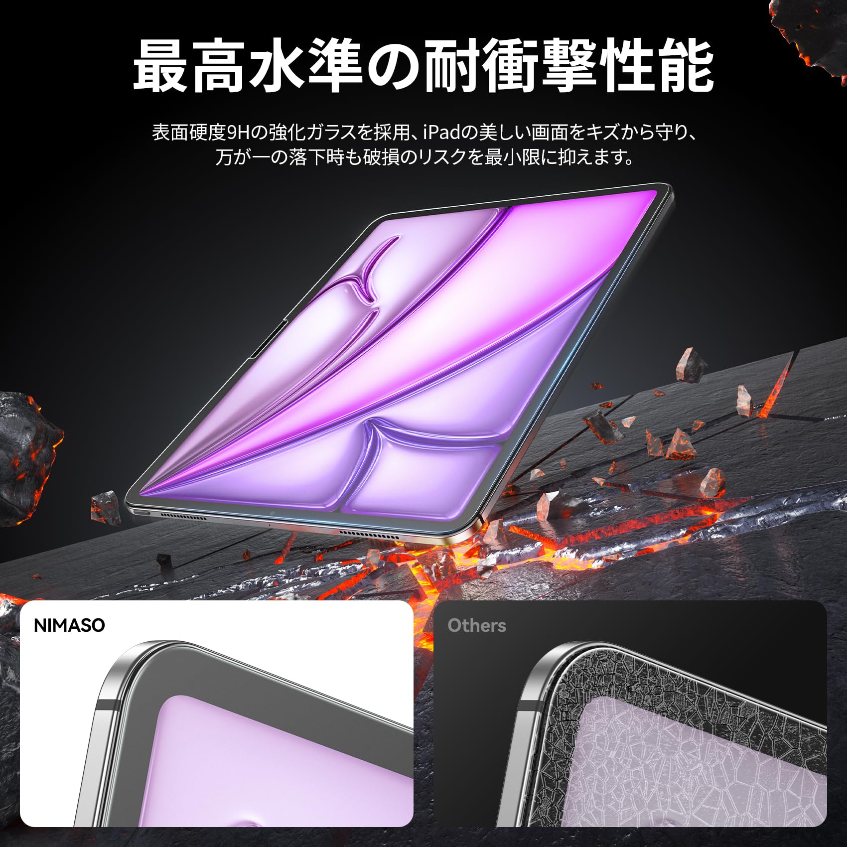 Amazon.co.jp: NIMASO アンチグレア ガラスフィルム iPad Air 13インチ