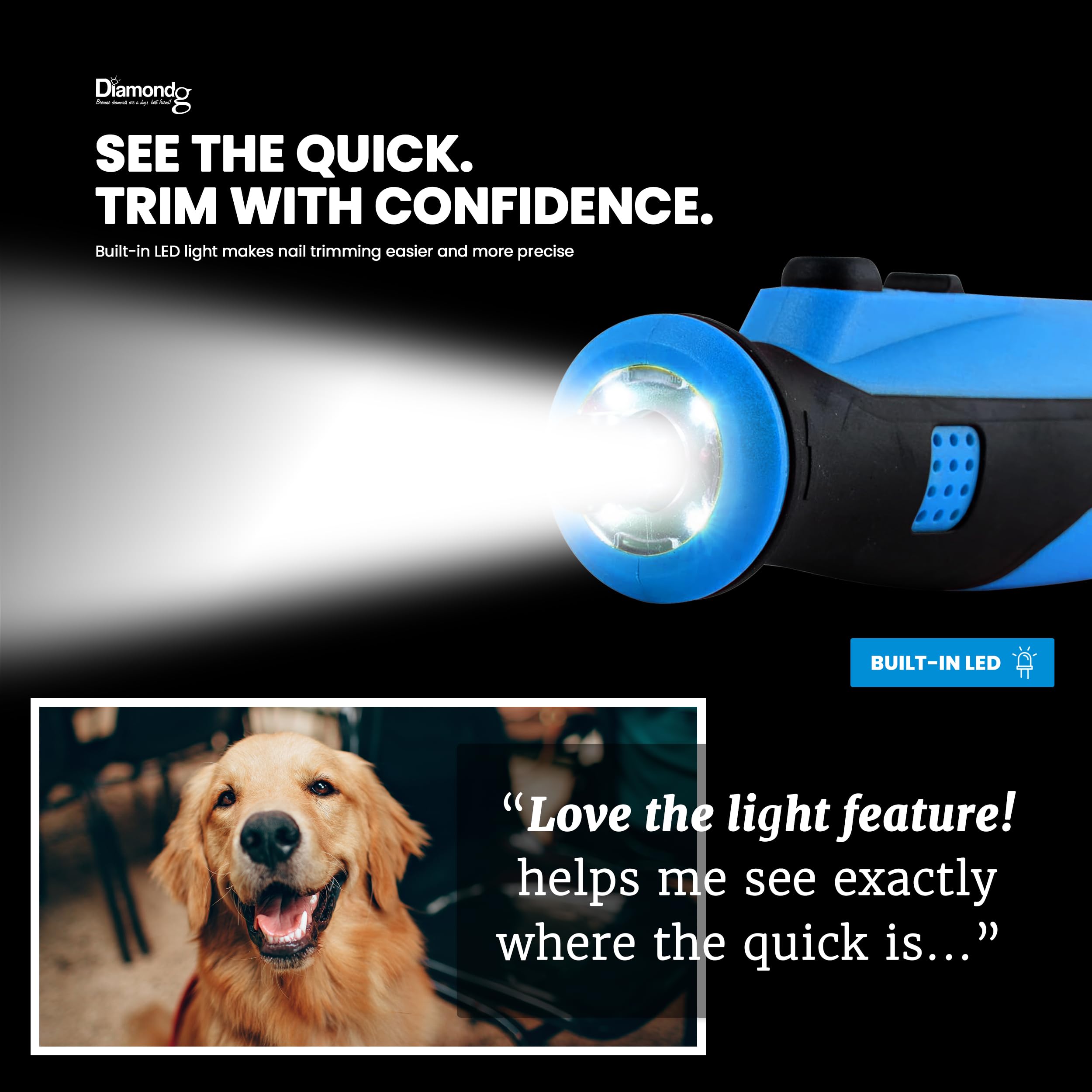 Diamondg Cordless Dog Nail Grinder with Quiet Sound & LED Tip for Large & Small Dogs, 4hrs. Runtime - Electric Dog Nail Trimmer, Heavy Duty Rotary Tool Alternative to Toenail Clippers & Filers - image 6