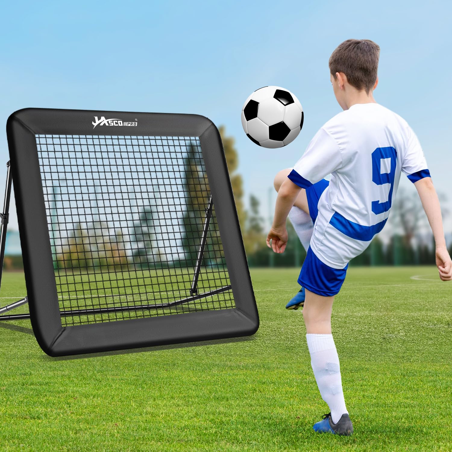 JASCOPRO Filet de Rebond de Football, Cible de Rebond de But de Football, équipement d'entraînement Portable