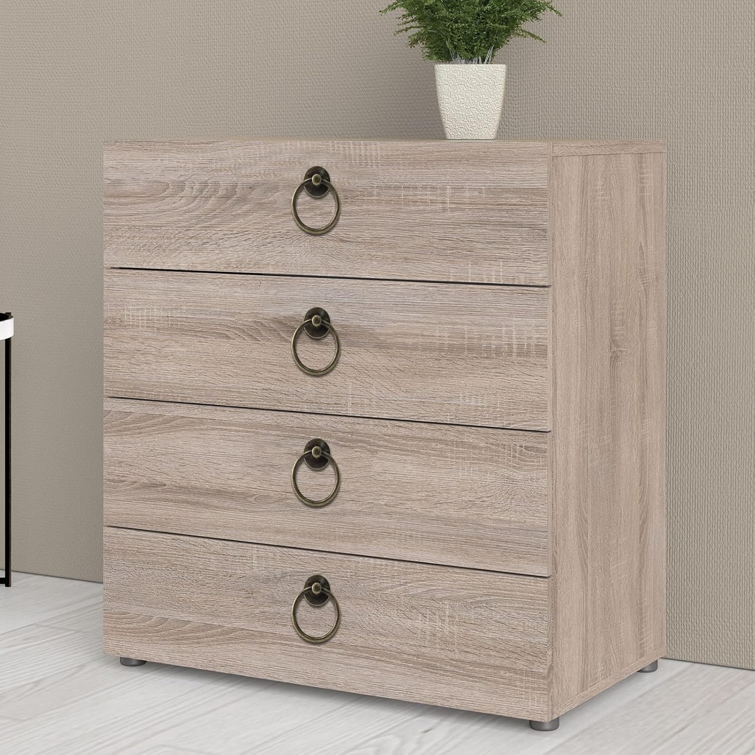 Jiozermi 12 Pcs Ring Drawer Cabinet Pulls, Durable Dresser Handles for Cabinets and Drawers, Zinc Alloy Drawer Knobs for Cabinet Drawer Cupboard Wardrobe, 1.8” OD, Bronze