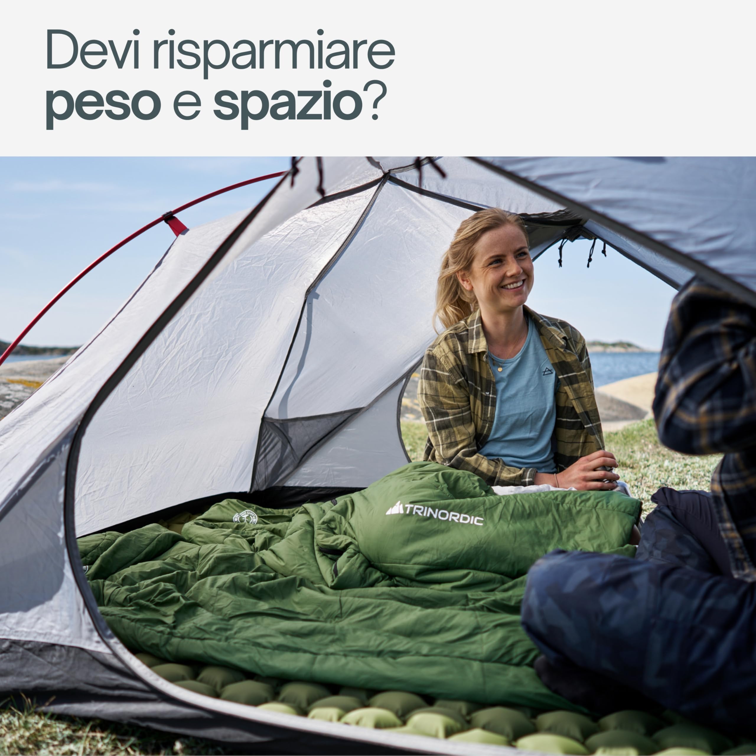 Sacco a Pelo Estivo Trinordic Leggero – 900g, Extra Lungo con Cerniera Anti-Inceppamento – Sacco a Pelo Compatto e Ultraleggero per Adulti, Accessori da Campeggio per, Backpacking e Bikepacking