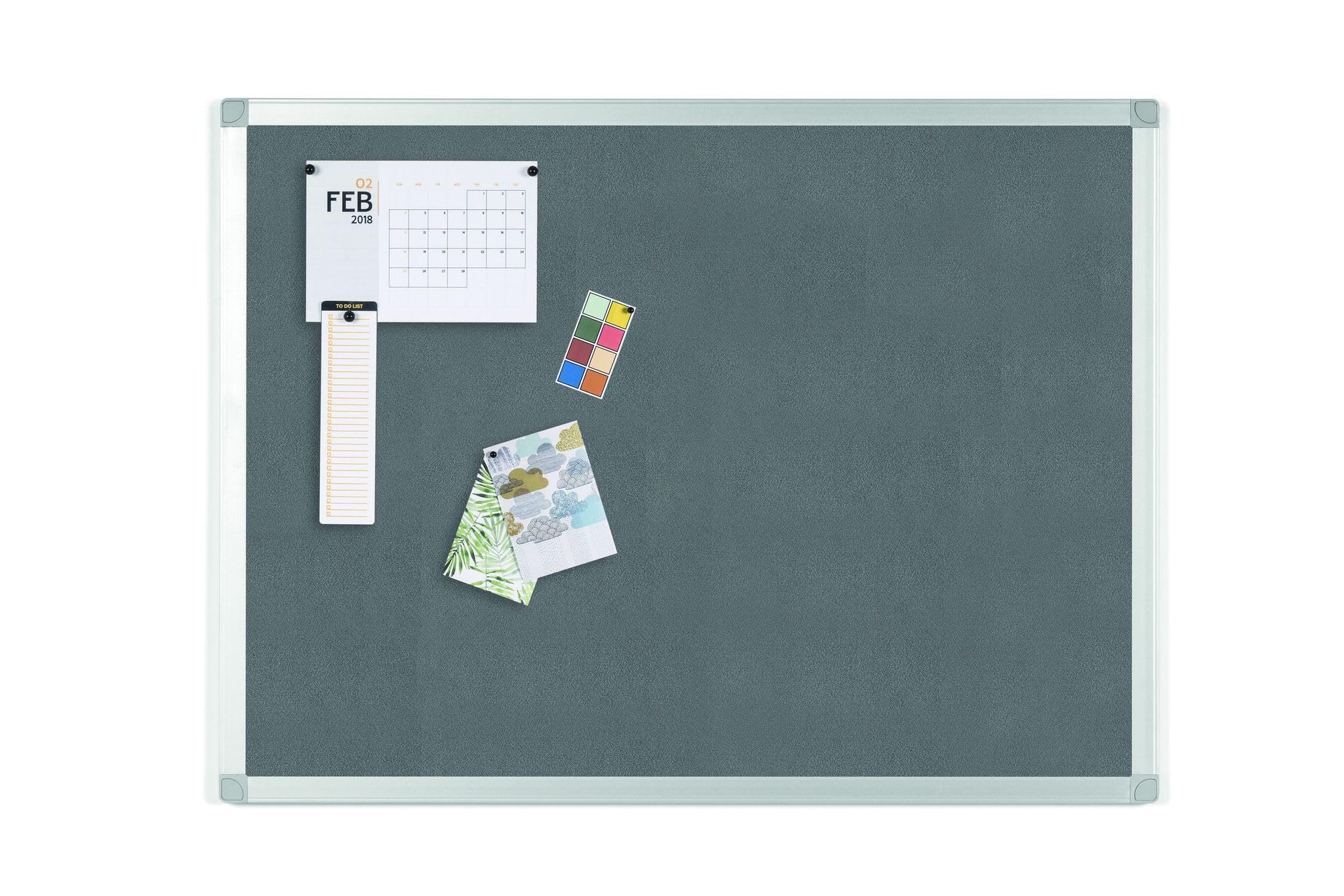Mastervision Ayda Pinnwand mit Wandhalterung, 45,7 x 61 cm, blauer Filz, Aluminiumrahmen, für Zuhause oder Büro