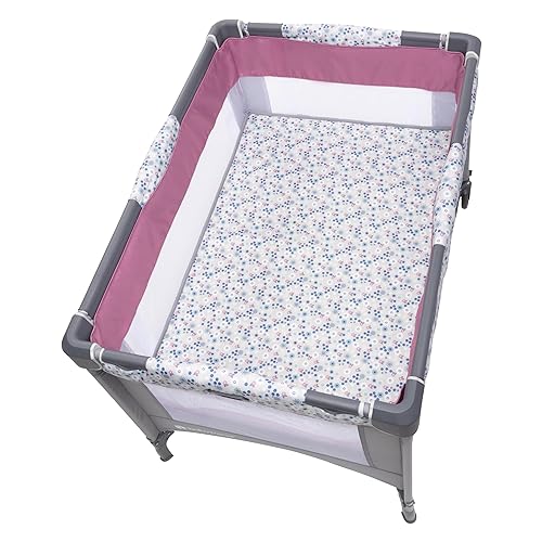 Miniatura 11 de Baby Trend Nursery Suite EZ-Fold Playard con tumbona mecedora portátil y cambiador abatible, Daisy Pink