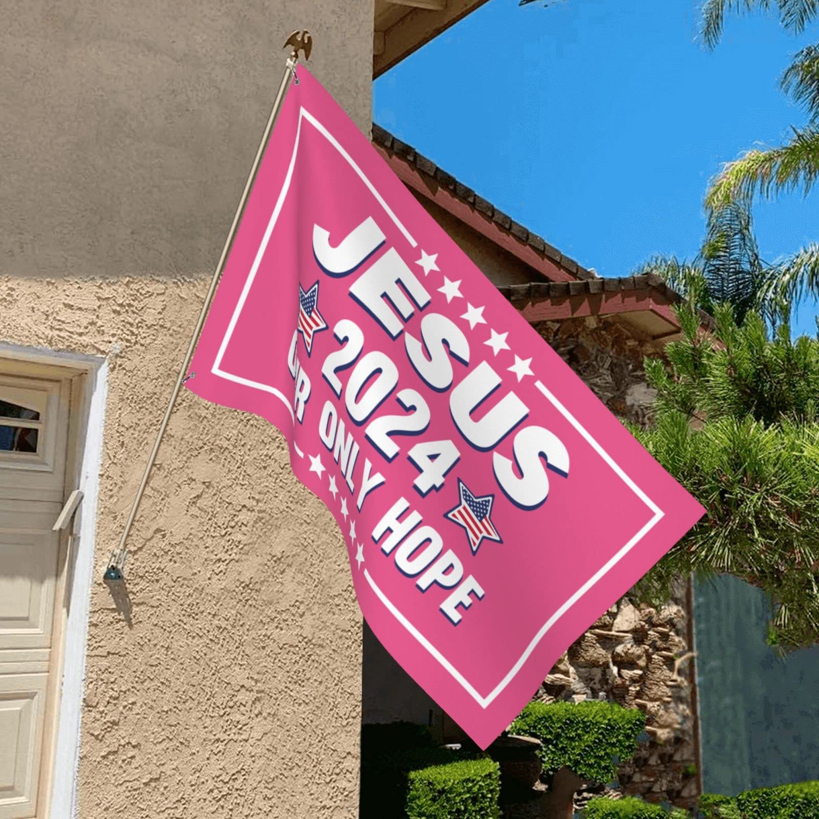 12x18 Ges&ugrave; 2024 La Nostra Unica Speranza Bandiera Da Giardino Doppia Faccia Cristo Ges&ugrave; 2024 Bandiera