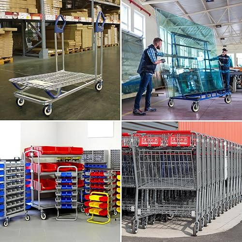 Miniatura 6 de Ruedas de carrito de compras de 5 pulgadas, ruedas de repuesto de eje de 516 pulgadas, ruedas de poliuretano para carrito de 1400 libras de