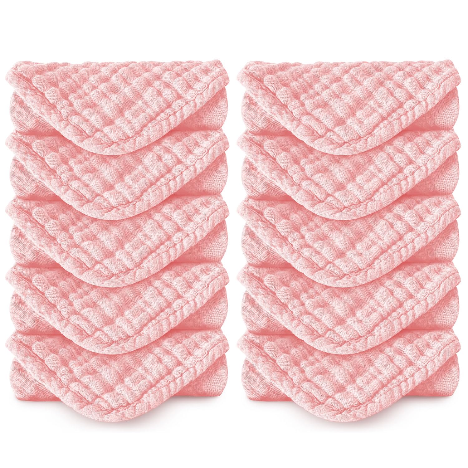 koo-dib Baby Burp Cloths 10 Pack Muslin Cloths & Squares for Baby