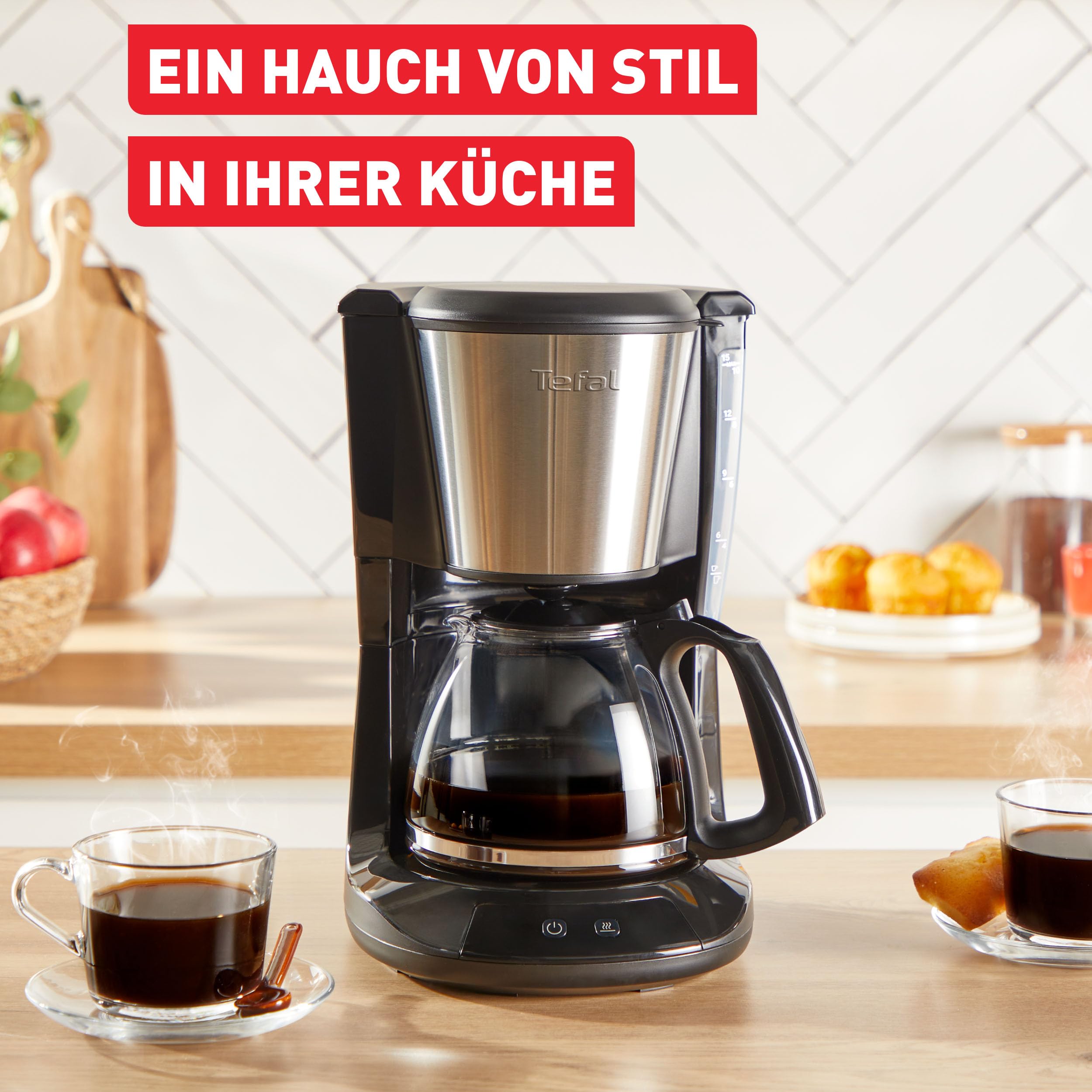 Tefal Subito Filterkaffeemaschine, optionale Warmhaltefunktion, 1,25 l