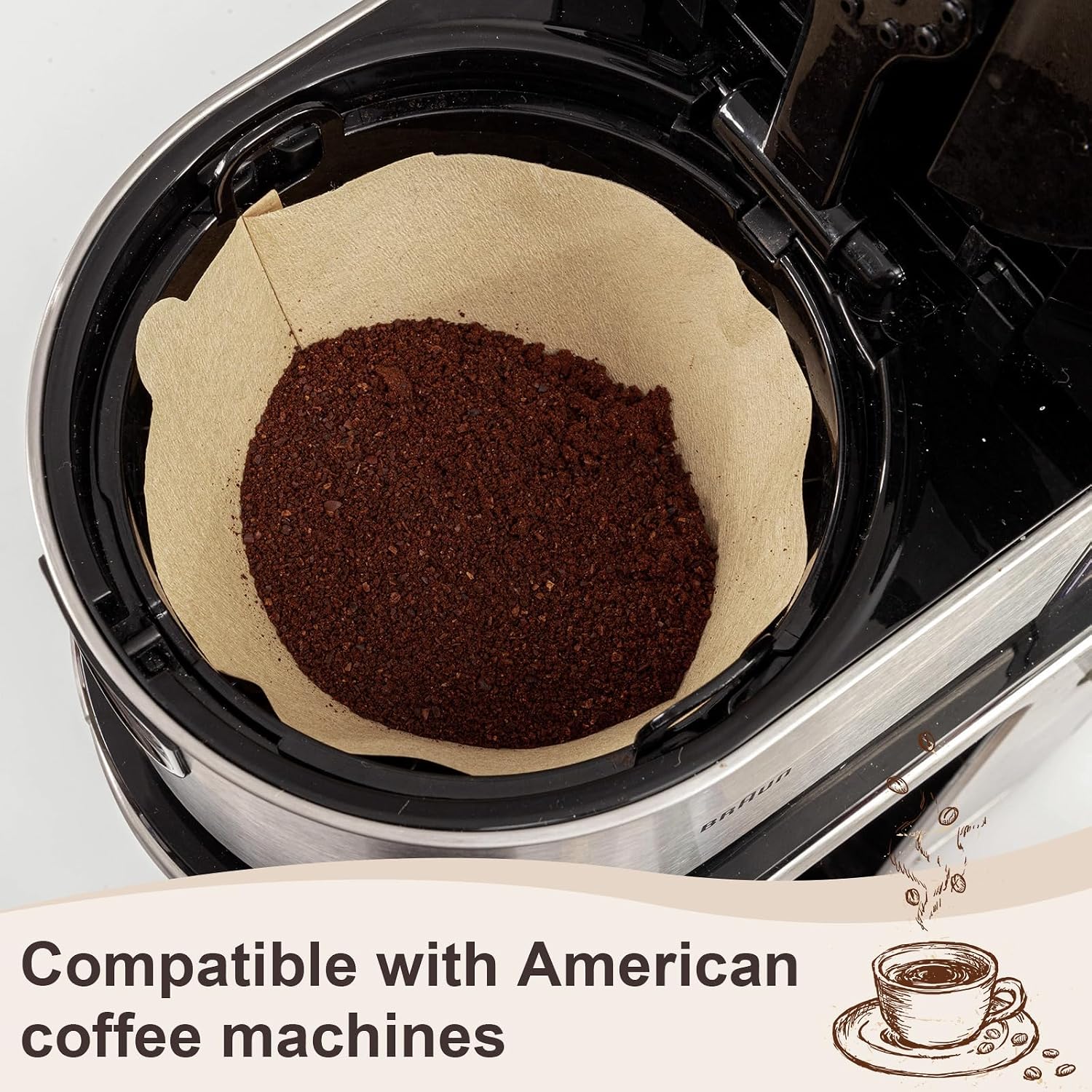 200 Count #4 Cone Coffee Filters 8-12 Cup Compatible with Ninja Maker(Box)
