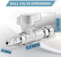 Vista 9 de Pressure Washer Tips, 25 Degree Green Power Washer Nozzle Tips 7 Pack, 1/4 Inch Quick Connector, 4000 PSI, Ball Valve Pressure Washer, 3/8" Quick
