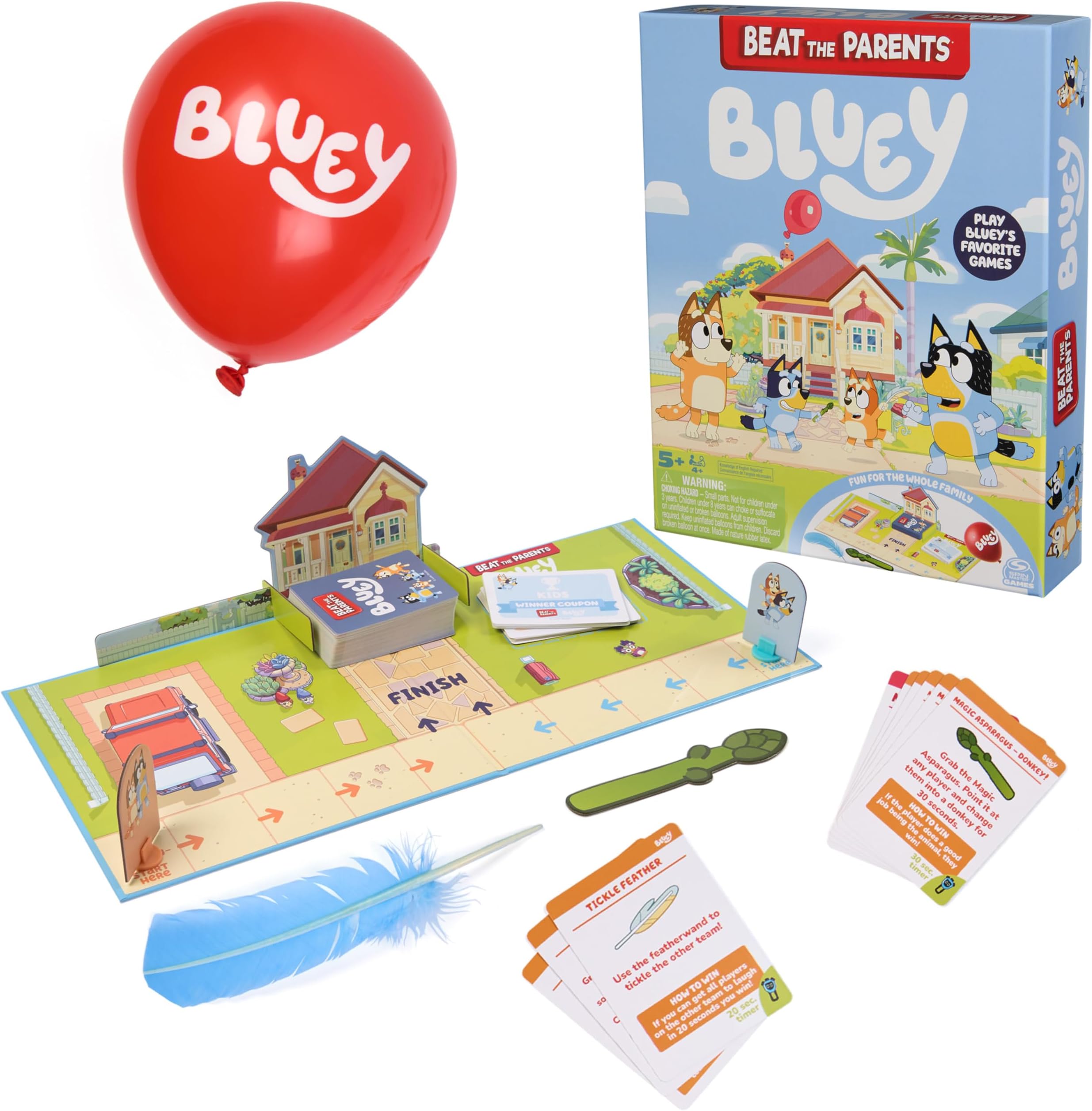Bluey Beat the Parents, Head-to-Head Trivia & Fun Family Game Night Challenges, Easy Play, Bluey Toys, Kids & Family, 2-6 Players, for Ages 5 & Up