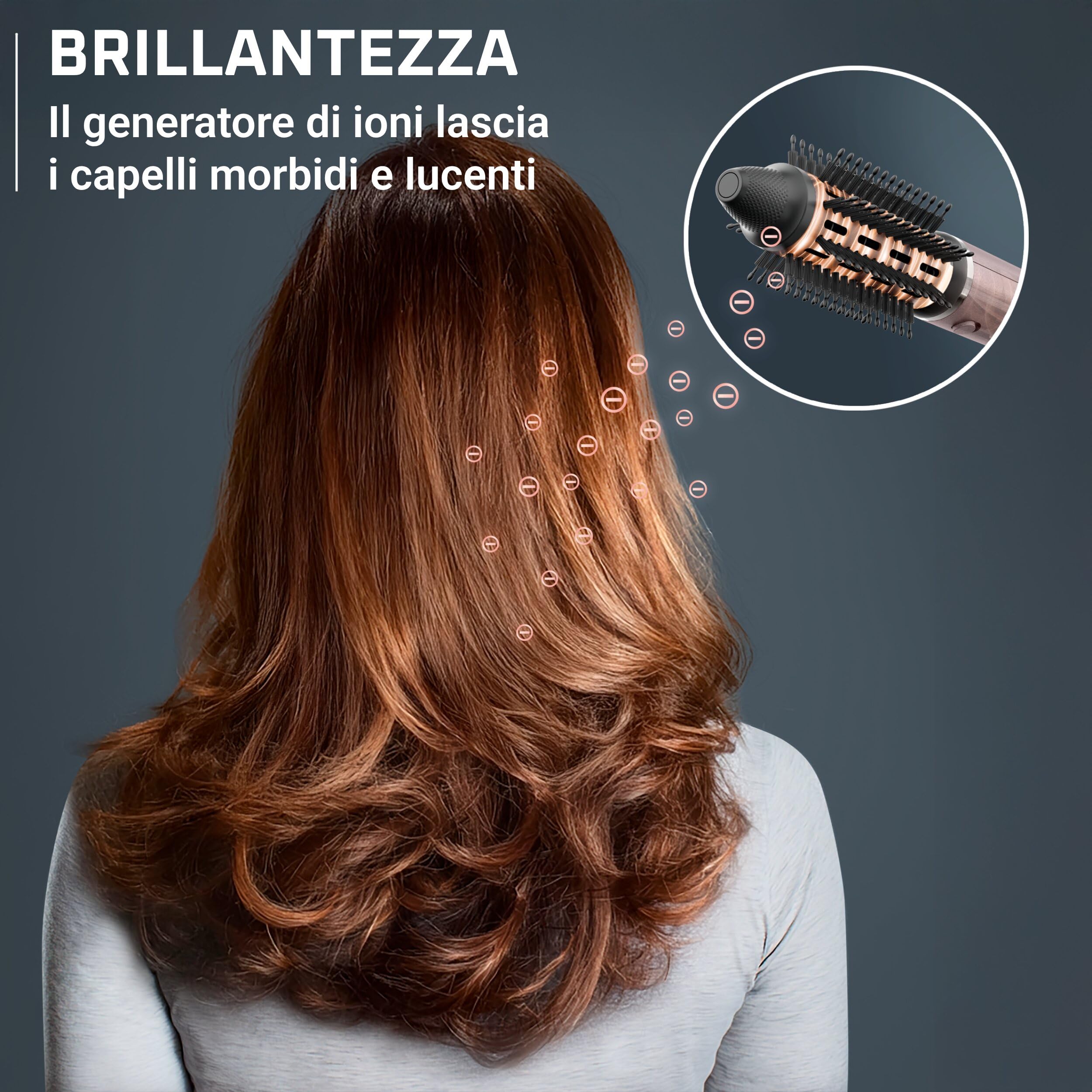 Rowenta Ultimate Experience Air Nano, Multistyler Professionale, UB9B20 | Potenza 950 W, 3 Velocità/Temperature, Asciugatura Rapida, Generatore di Ioni, Design Compatto, 320 G, Cinnamon Pink/Hottin