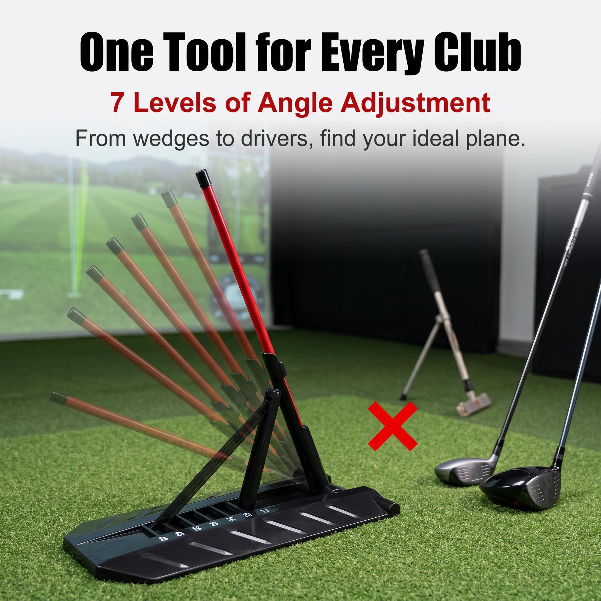 Golf Trainingshilfen Alignment Sticks Set, Verstellbarer Golf Schwungtrainer mit ABS Winkelplatte Glasfaserstäben, Profi Golfzubehör zur Haltungskorrektur für Zuhause Range, Golfzubehör Set