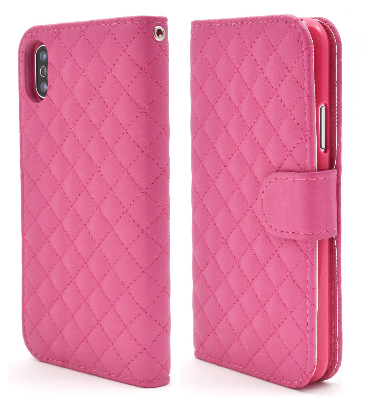 Amazon Plata Iphone X Xs ケース 手帳型 キルティング レザー ポーチ Iphonex Iphonexs ビビットピンク Ipx 5017vp プラタ 家電 カメラ