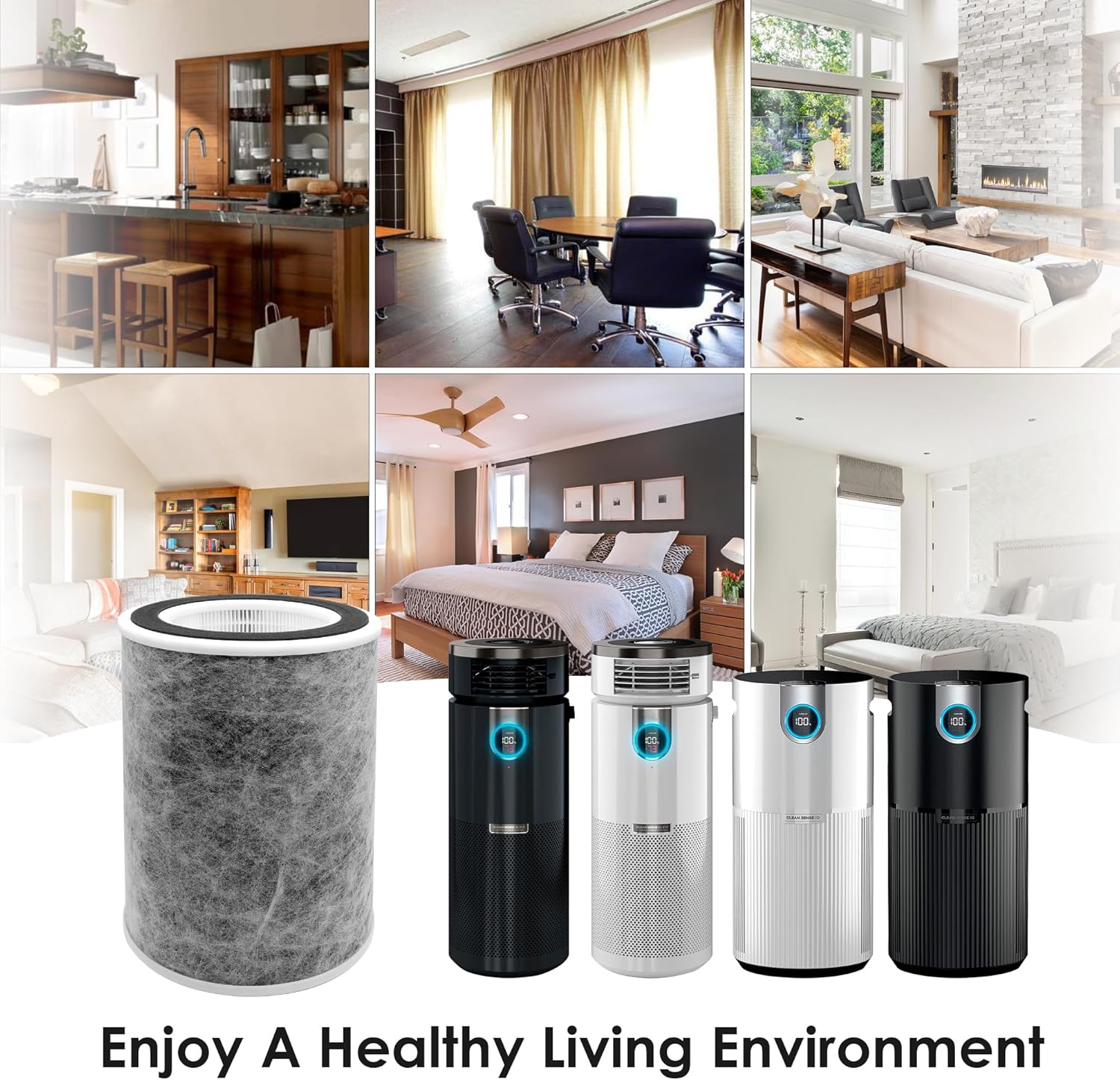 Flintar HP202 Replacement Filter, Compatible with Shark Air Purifier Max Model HP201, HP202, UA205, AP1000, HC501, HC502, Compares to Part # HE2FKBAS and HE2FKBASMB, 1-Pack - Image 5