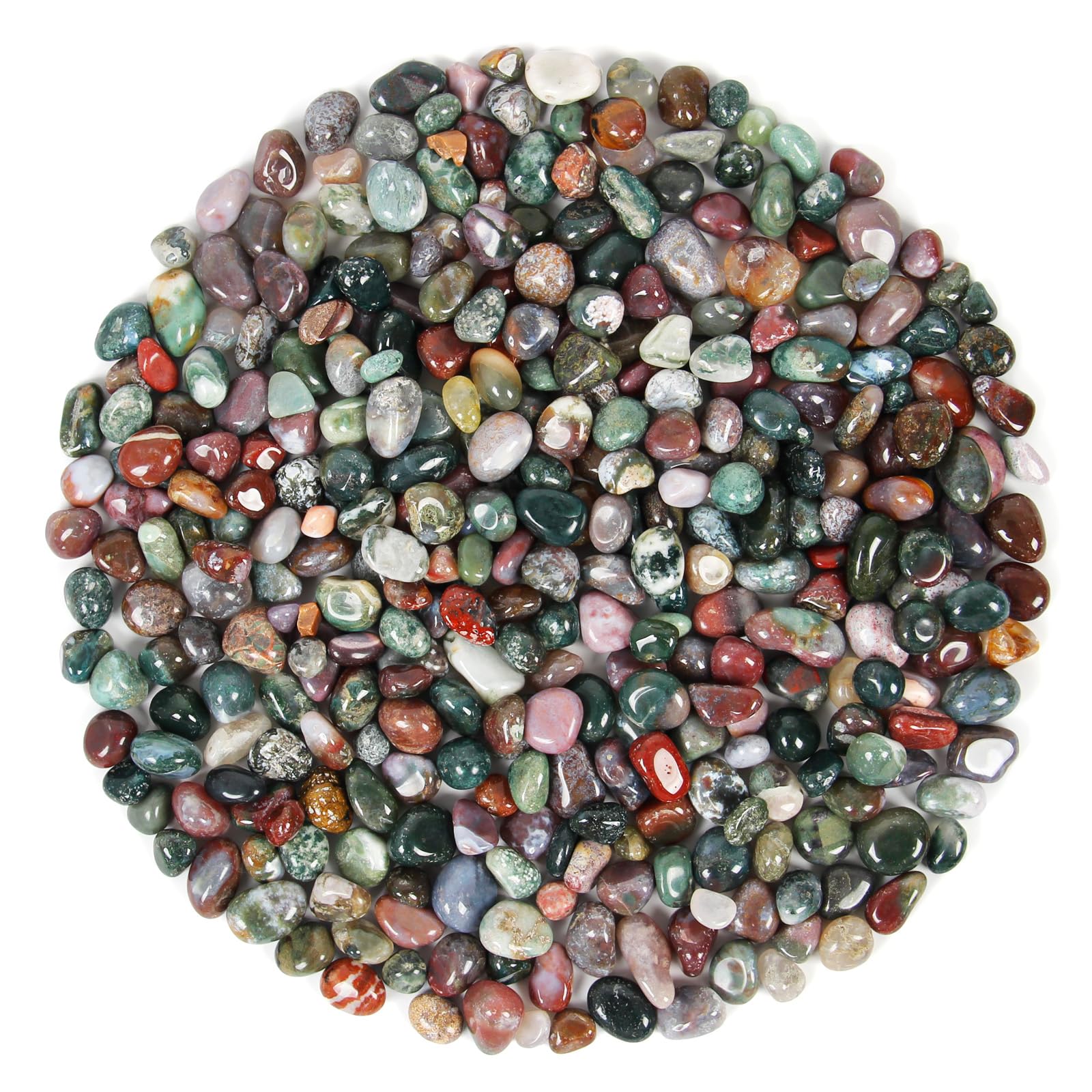 500g Cristalli Frantumati Naturali di Giada Marina Lucidata a Ciottoli - Cristalli Curativi a Ciottoli in Bulk, Gemme Frantumate per Artigianato, Confezione Bella per Regalo
