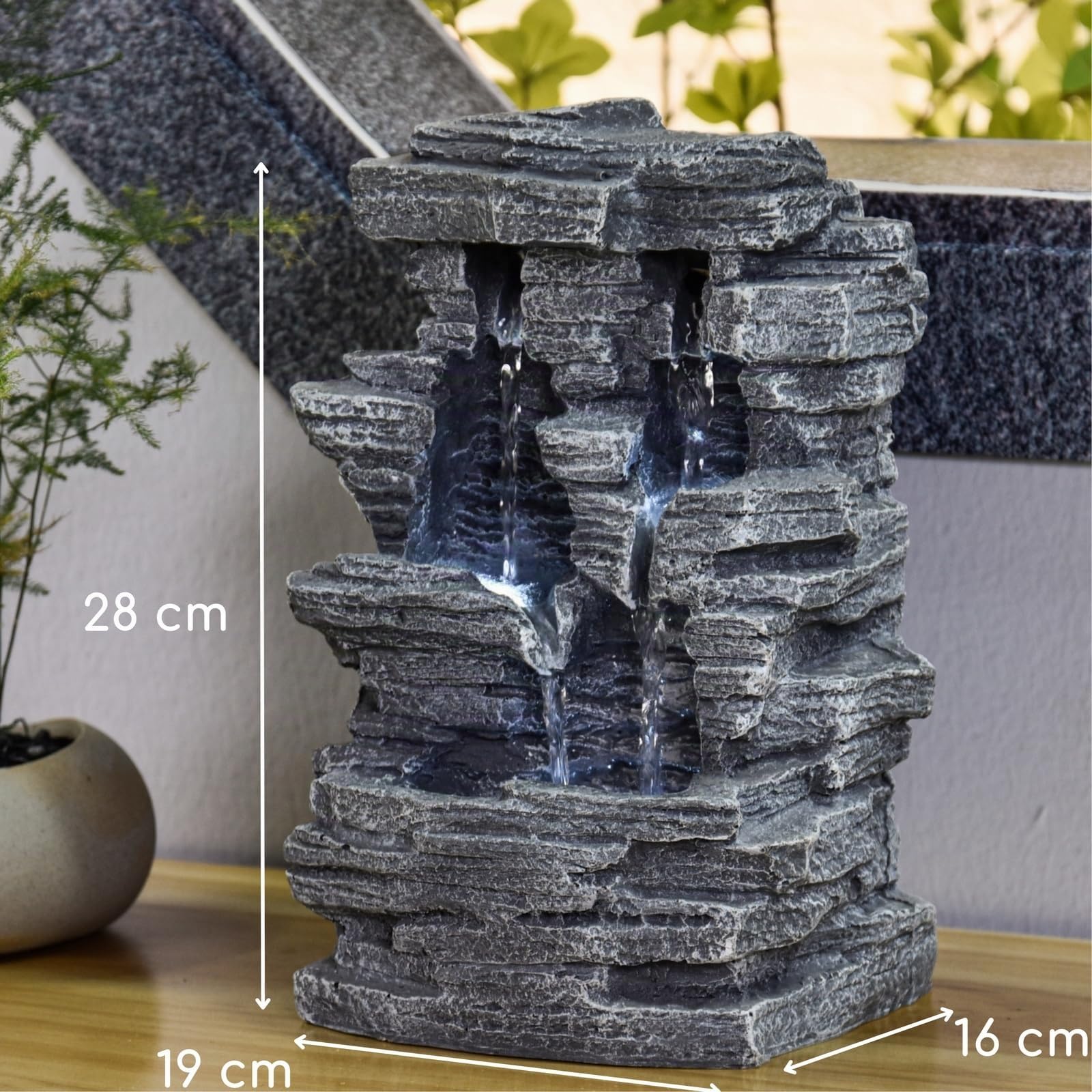 Zen'Light SCFR150 - Fontana Grand Canyon, Pietra, 19 x 16 x 28 cm, Colore: Grigio