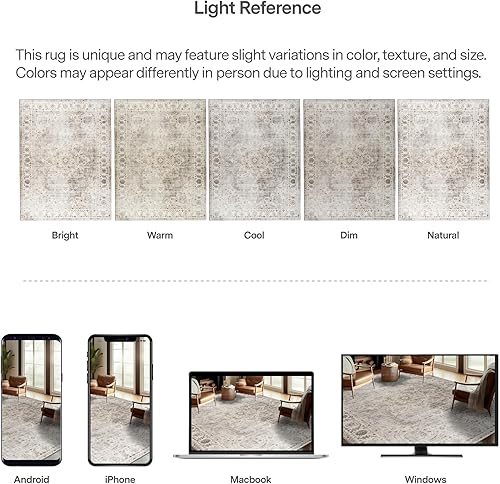 Miniatura 5 de ReaLife Rugs Alfombra Pasillo Lavable a Máquina - Sala de Estar Dormitorio Baño Cocina Entrada Oficina - Acolchada Pelo Bajo Resistente a Manchas