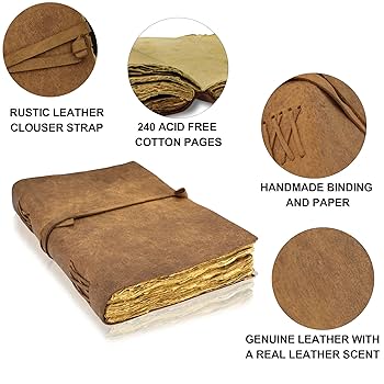 Amazon.co.jp: VIMOKSHA ヴィンテージレザージャーナル(11.5