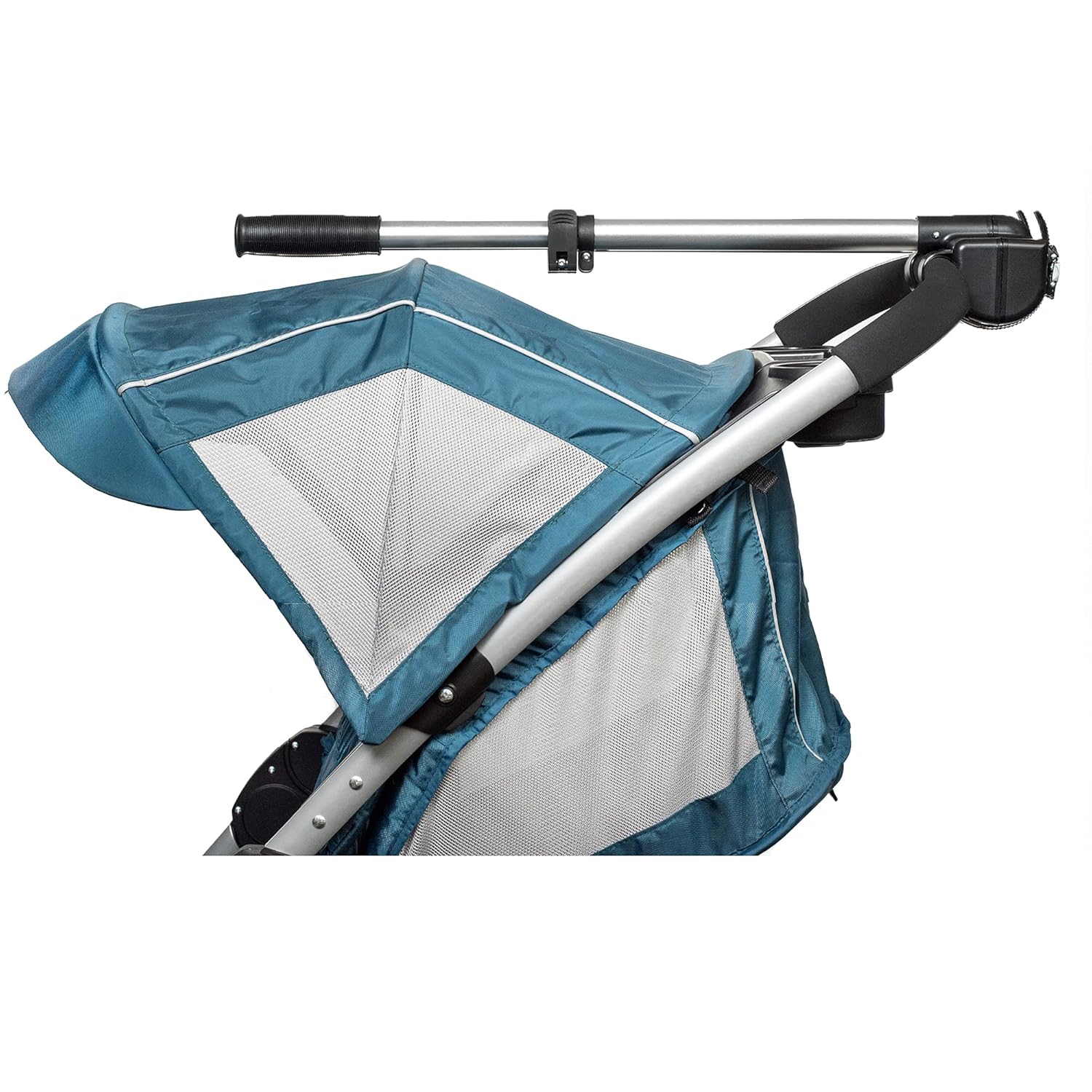 Baby Stroller Controller Award-Winning Street Safety Handle Attachment Allows 360° Steering, Lightweight, Black or Silver, Fits Most 3- & 4-Wheel Stroller Handles Open Doors Easily