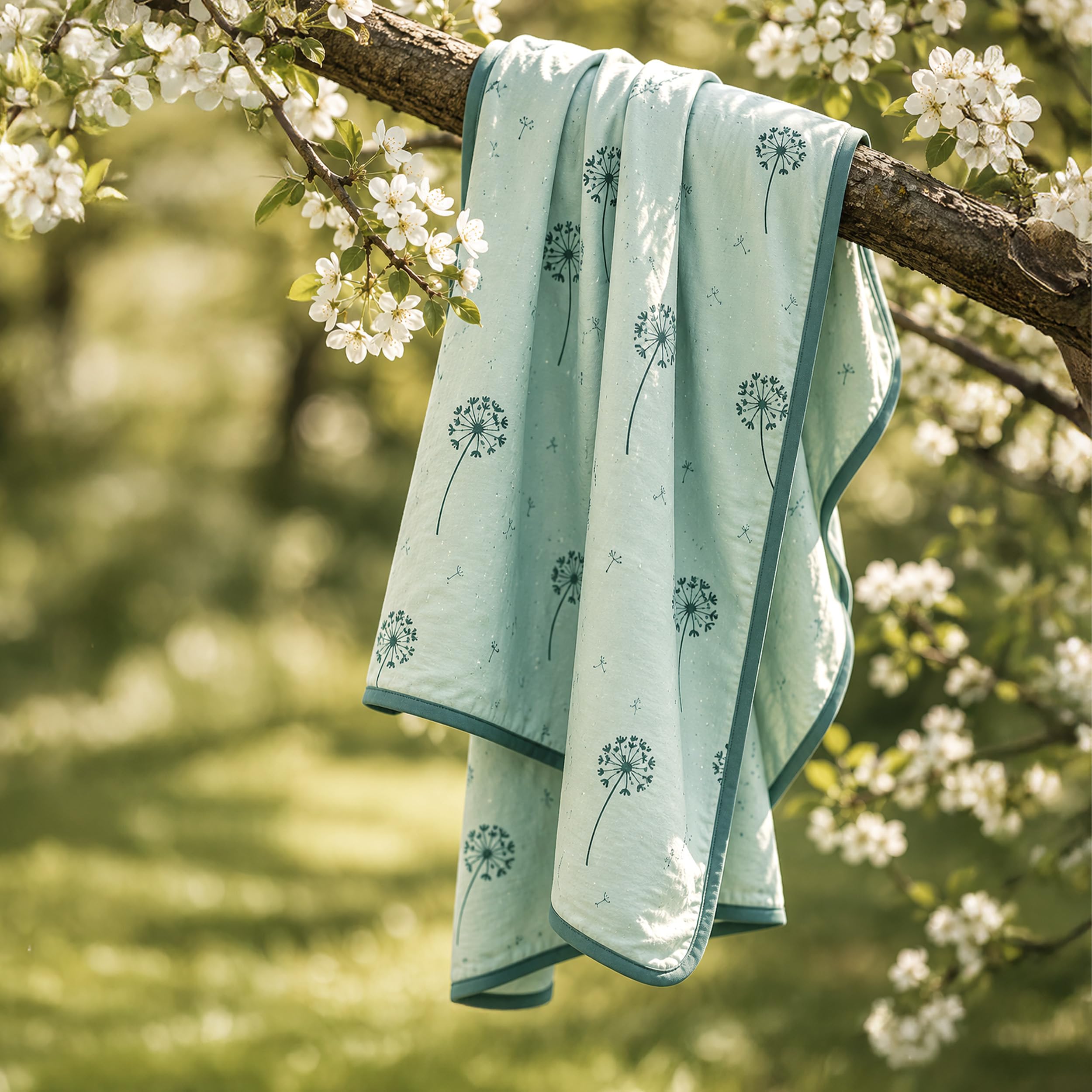 Zamboo Couverture Siege Auto Bebe - Plaid Bébé Enveloppant, Fin et Léger pour l'Été, 100% Coton, 80x80 cm, Testé Oeko-Tex Standard 100 - Vert Menthe