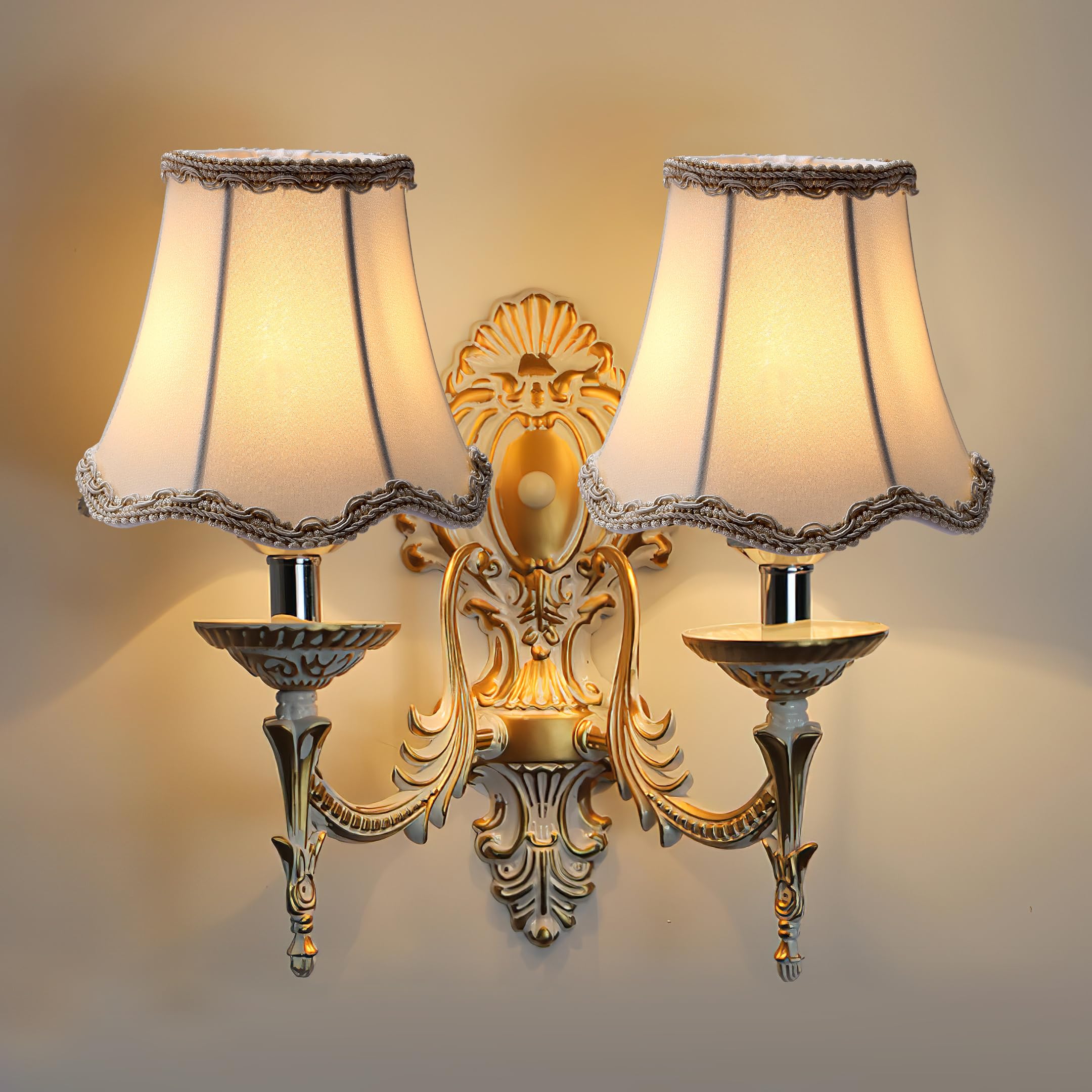 Moderno estilo europeo Droplight lámpara de pared vela lámpara lámpara sombra 6 pcs Set (blanco) 3