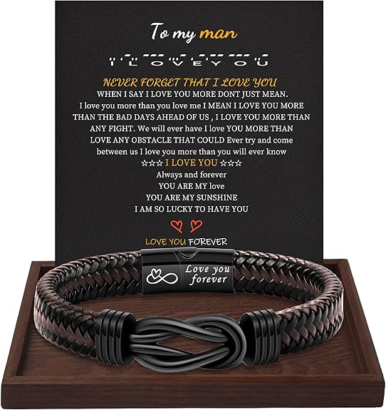 Inspirational Gifts for Men Morse Code Bracelets Mens Bracelets Graduation Gifts for Him Fathers Day Adjustable Leather Bracelet Motivational Birthday Annivesary Jewelry Stocking Stuffers for Men