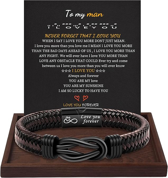 Inspirational Gifts for Men Morse Code Bracelets Mens Bracelets Graduation Gifts for Him Fathers Day Adjustable Leather Bracelet Motivational Birthday Annivesary Jewelry Stocking Stuffers for Men