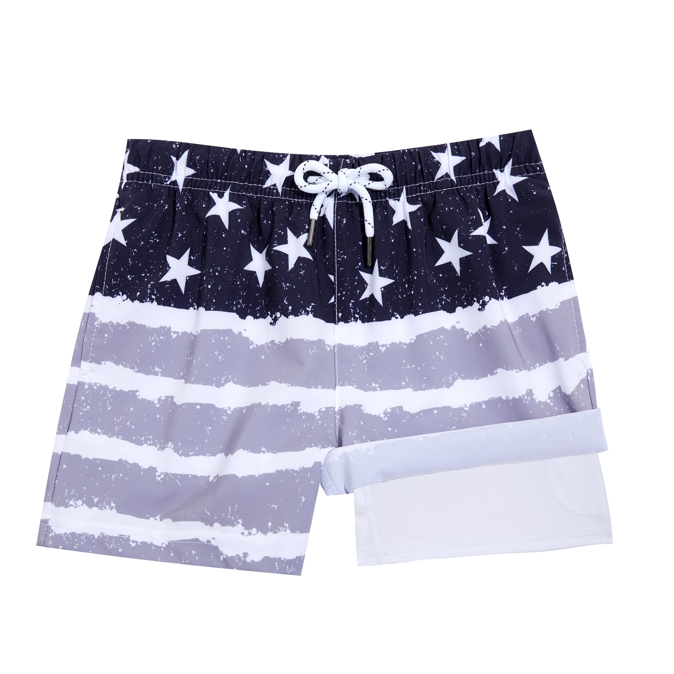 BRISIRA Boys Swim Trunks Bathing Suit Compression Boxer Brief Liner Swim Shorts Swimsuit Anti-Chafe Toddler Kids Youth Teen