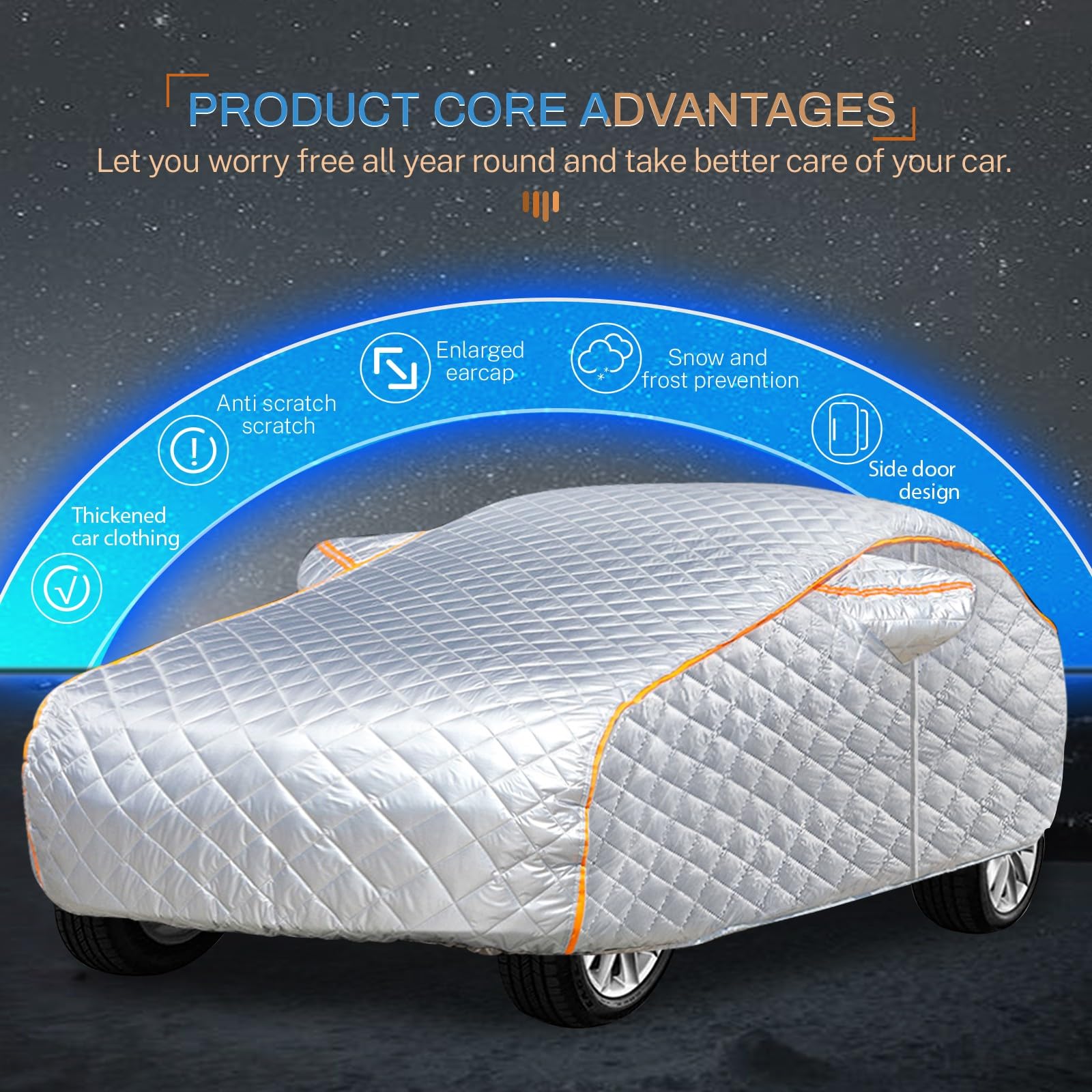 Telo Antigrandine per Auto, per Volkswagen Polo GTI, Telo Copriauto da Esterno Impermeabile Anti UV Anti Vento Antipolvere, Argento