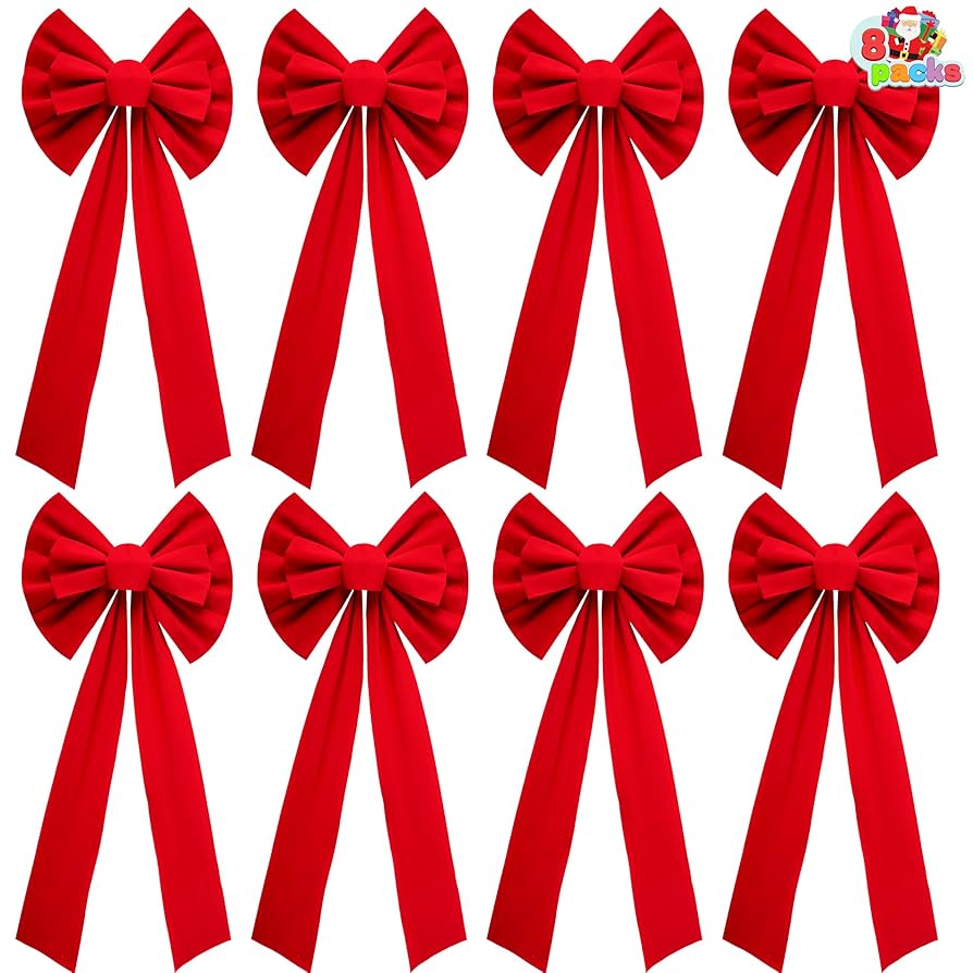 Amazon.com: JOYIN 8 Pack Christmas Red Velvet Bows, 26 Amazon.com: JOYIN 8 Pack Christmas Red Velvet Bows, 26