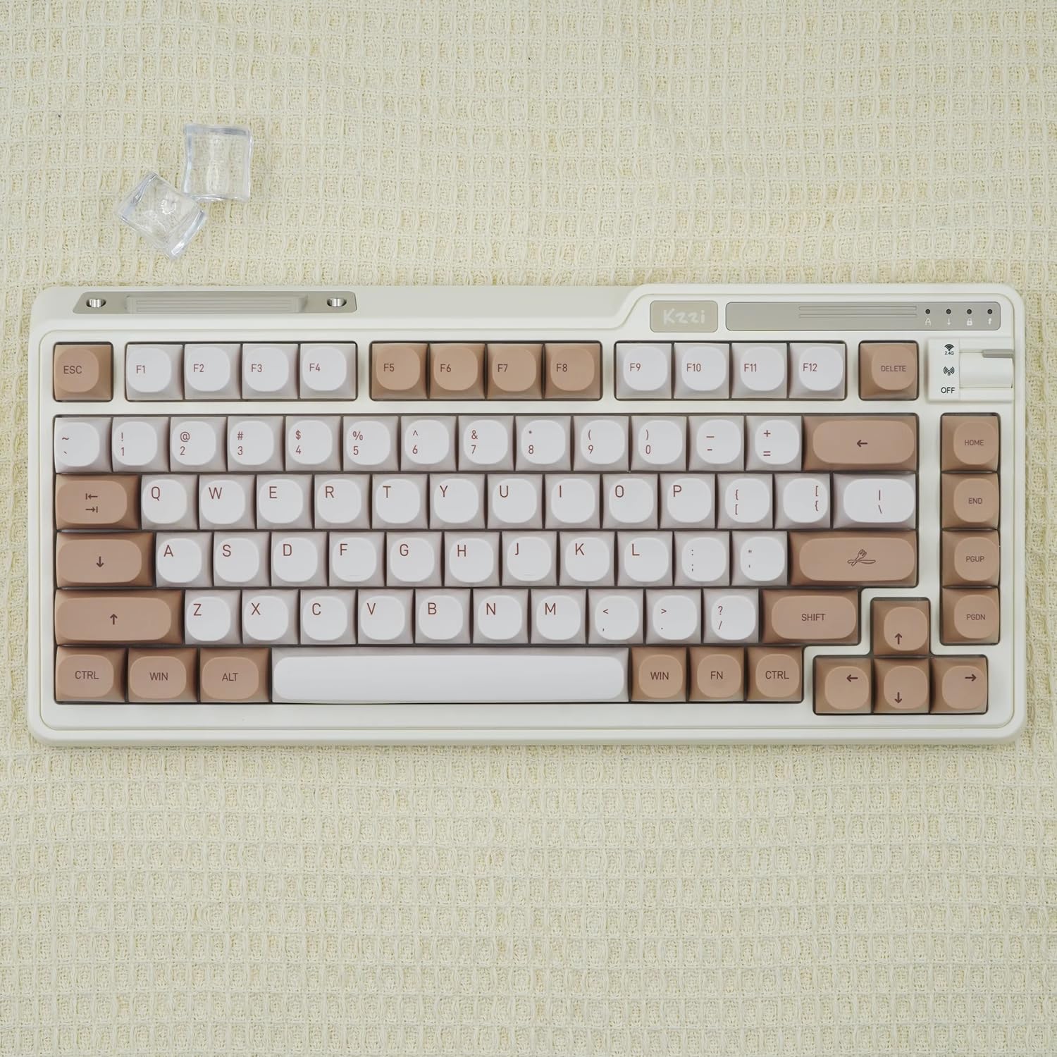 119 touches PBT Dye Sub Moa Profile Keycaps compatibles avec 60 % 65 % 95 % Cherry MX Switch, clavier mécanique (marron)
