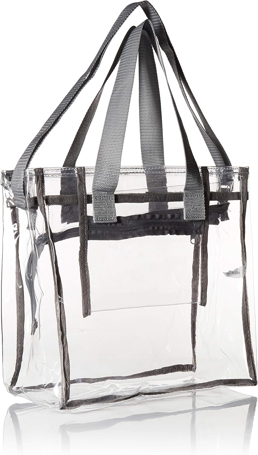 Largest Stadium Approved Clear Bag with Handles and Adjustable Strap 12x12x6 Clear Tote for Men and Women