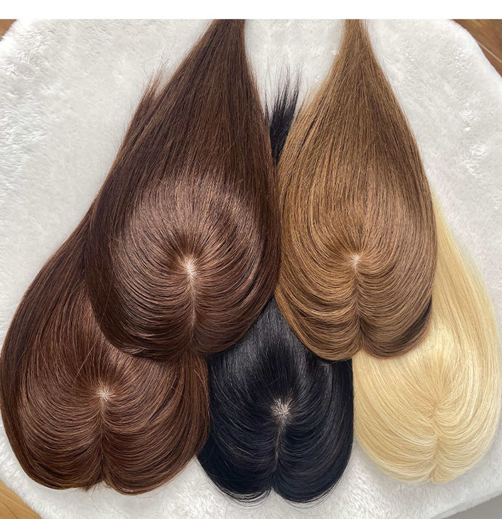 10 Zoll Echthaar-Topper für Frauen, Haarteile bei dünnem Haar mit natürlichem Haaransatz, Clip-In-Haarverlängerung für Volumen & Grauhaarabdeckung Farbe 1B