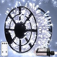 Vista 39 de JMEXSUSS Luces de Cadena de Navidad LED Verdes de 250 LED para Interiores, 91.5 pies Conectables Luces LED Verdes para Exteriores Impermeables, 8