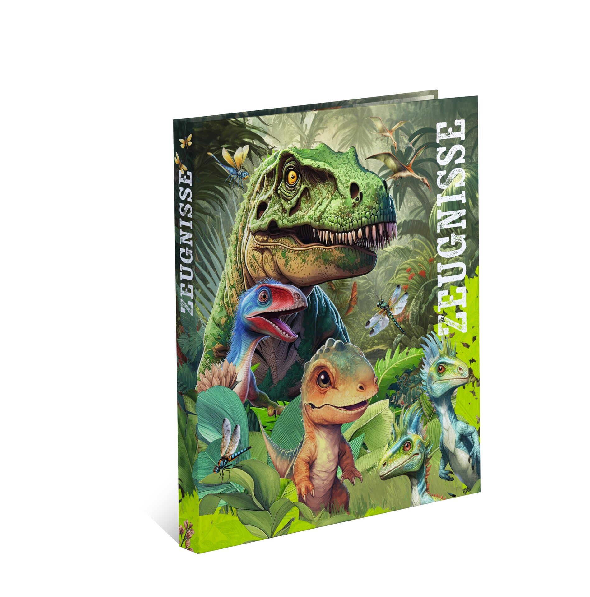 HERMA Carpeta de certificados A4 con diseño de dinosaurios, 18 unidades, con 10 fundas transparentes para 20 certificados, certificados y documentos, con impresión interior, mecanismo de 4 anillas y