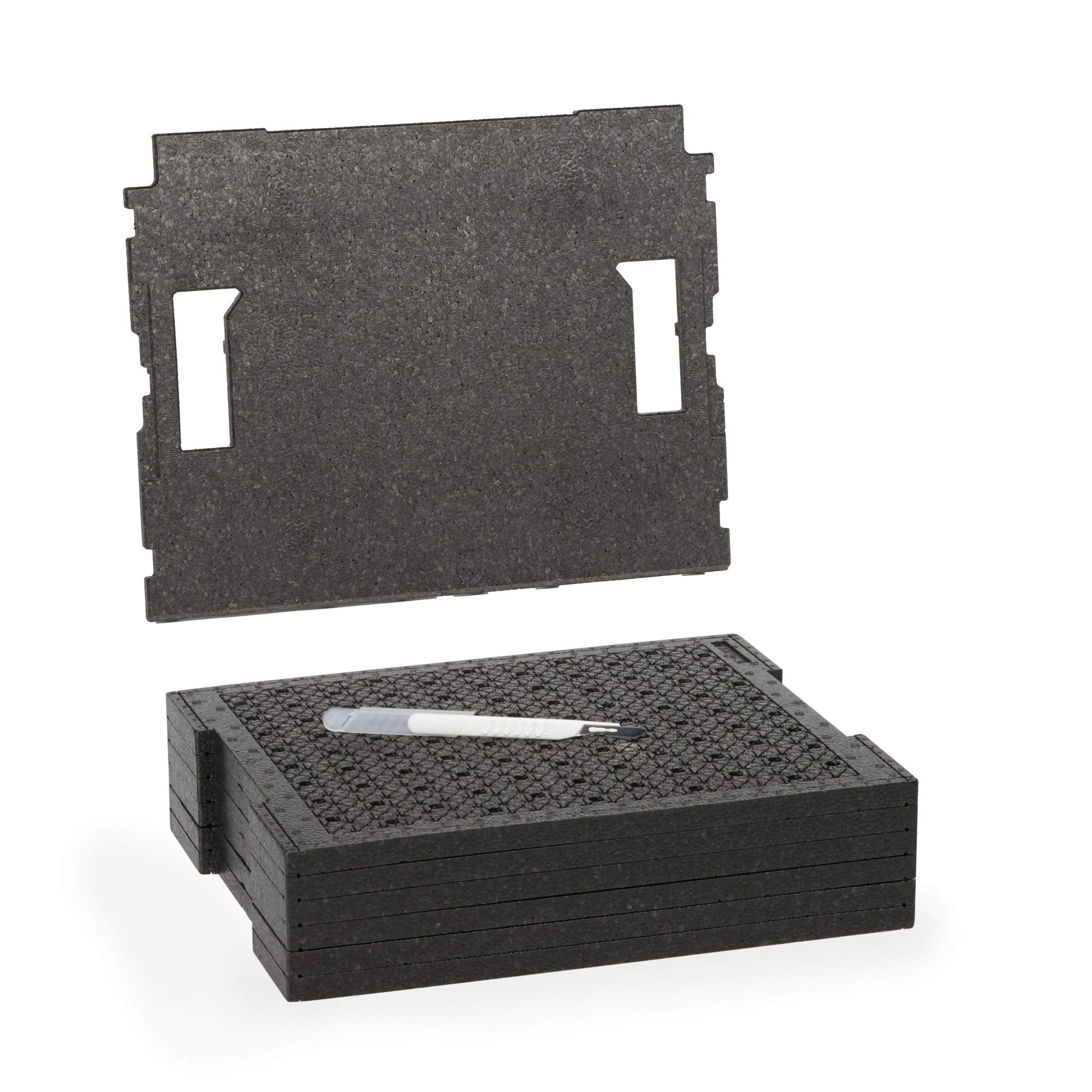 Bosch Sortimo Schnitteinlagen-Set | L BOX 136 (anthrazit) inkl. Schnitteinlagenset EPP & Deckeneinlage | Sortimentskasten groß Schrauben