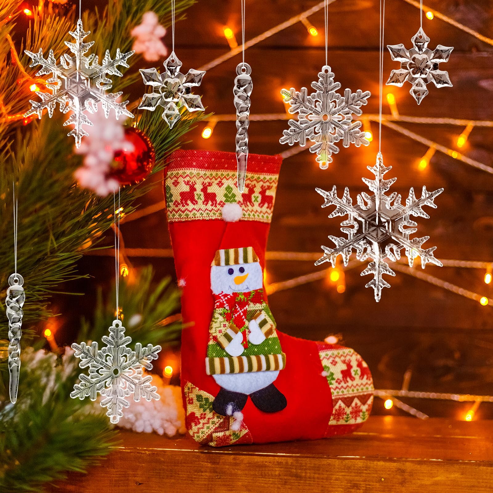 32 Pezzi Fiocchi Di Neve Decorativi Per Albero Di Natale - 16 Modelli Diversi, Con Foro Per Appendere, Decorazioni Invernali