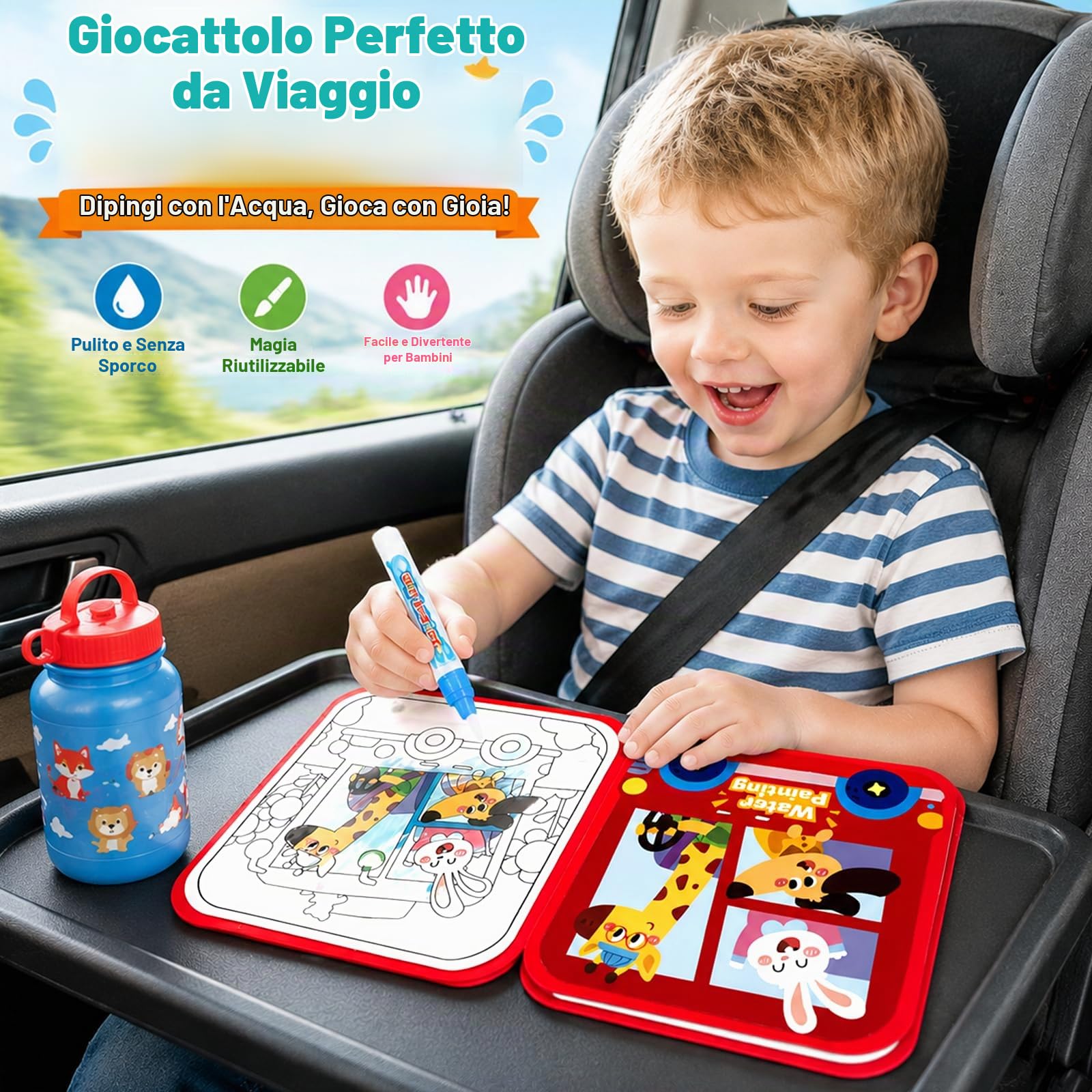 Tangdudu Set 2 Libri Magici Riutilizzabili per Colorare Bambini 1 Anno+ — immagine 6 di 15