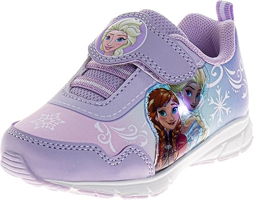Disney Zapatillas de deporte Frozen para niña, sin cordones, con luces para correr (bebéniña pequeña)