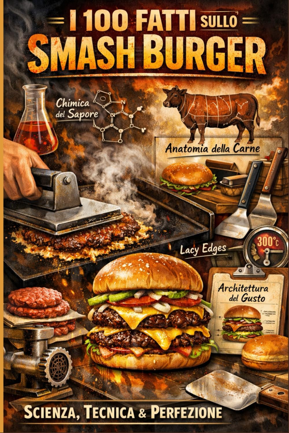 IL MANUALE DELLO SMASH BURGER: 100 Fatti Essenziali tra Chimica, Tecnica e Segreti Professionali per il Burger Perfetto.