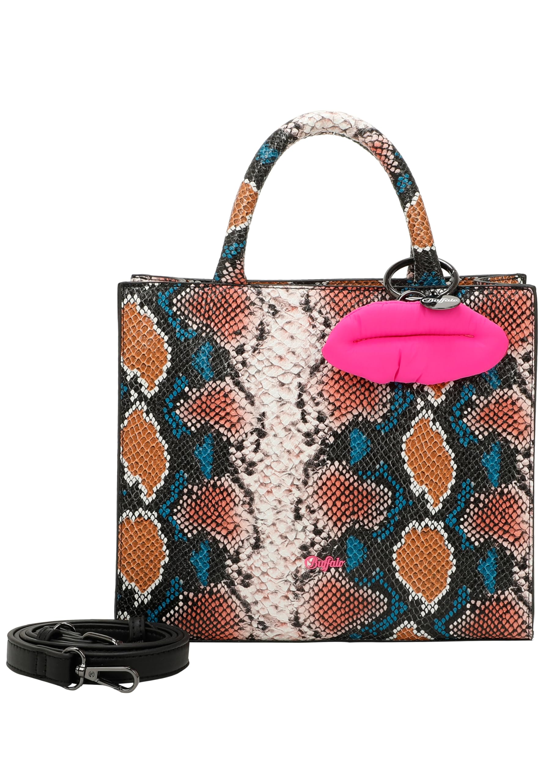 Sac de courses femme Buffalo cabas grand volume bleu style python pour le shopping - 8