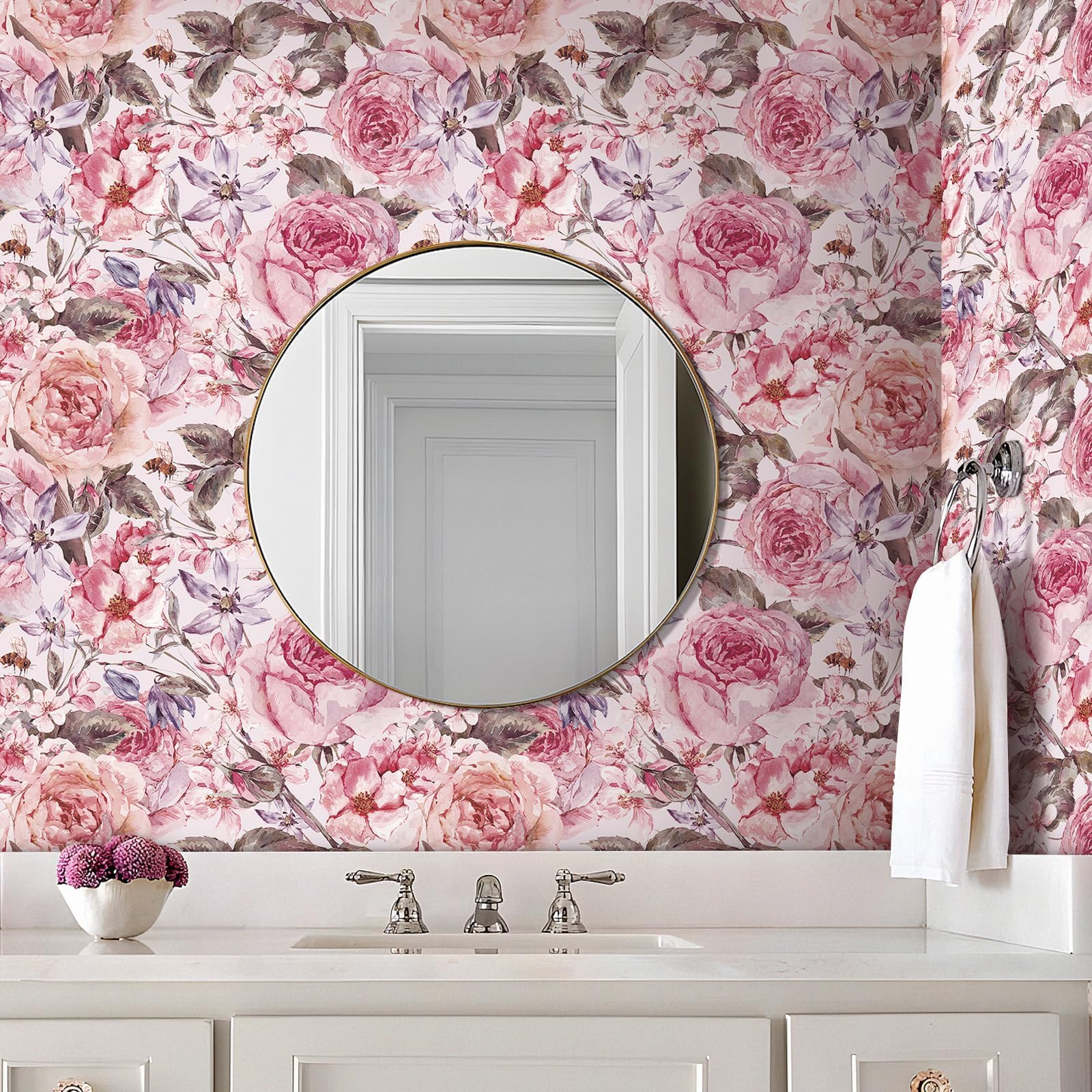 Pellicola Adesiva Per Mobili Decotalk 40x300 Cm | Carta Da Parati Rosa Per Cucina, Camera, Armadi, Facile Applicazione