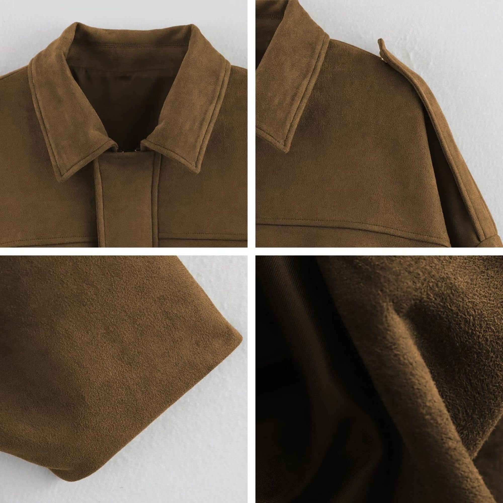 Chaqueta de Mujer otoño Invierno Abrigo de Solapa Casual de Gran tamaño de Manga Larga Abrigo de Estilo Urbano de Moda | Pink,S