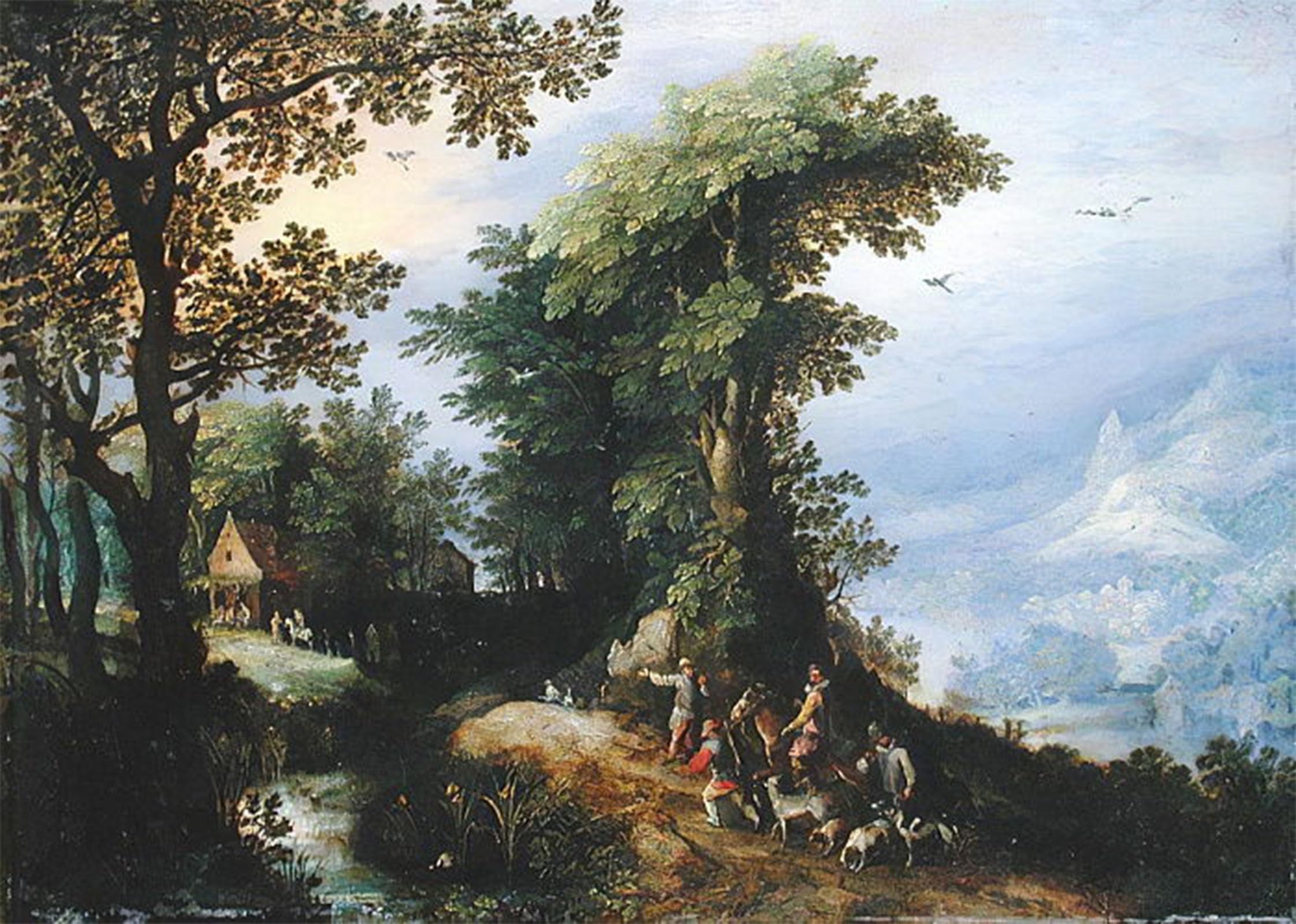 ARTXLXXBN Famous Art Print Poster Vintage Wall Art Return From the Hunt by Jan the Elder Brueghel Canvas Art Poster for Home Decor 60x90cm