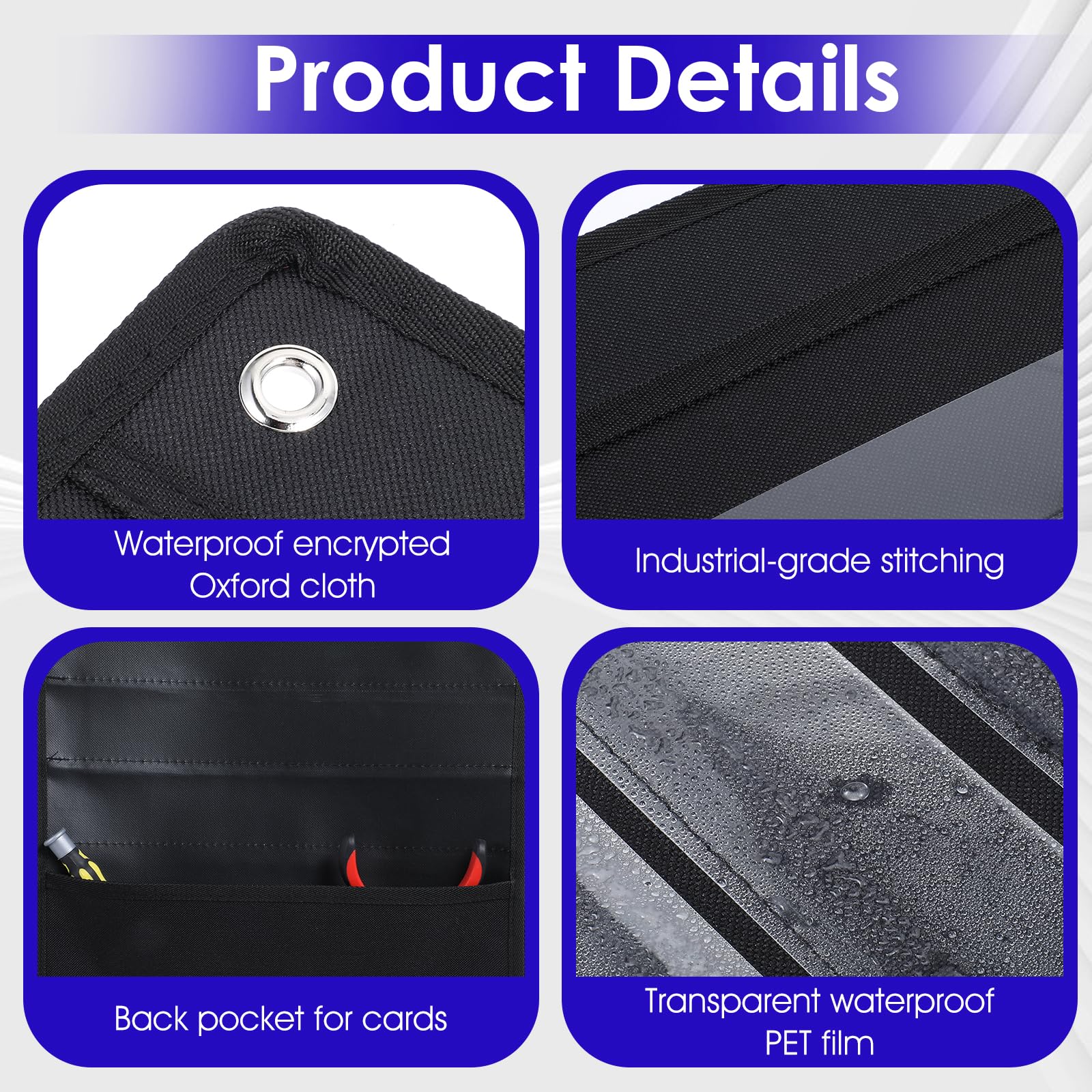 4 Pcs Magnetic Pocket Chart Standard Pocket Chart Classroom Pocket Chart with 40 Pcs Dry Erase Cards for Daily Schedule Class Demonstrations Office Home Activities, Black - Image 3